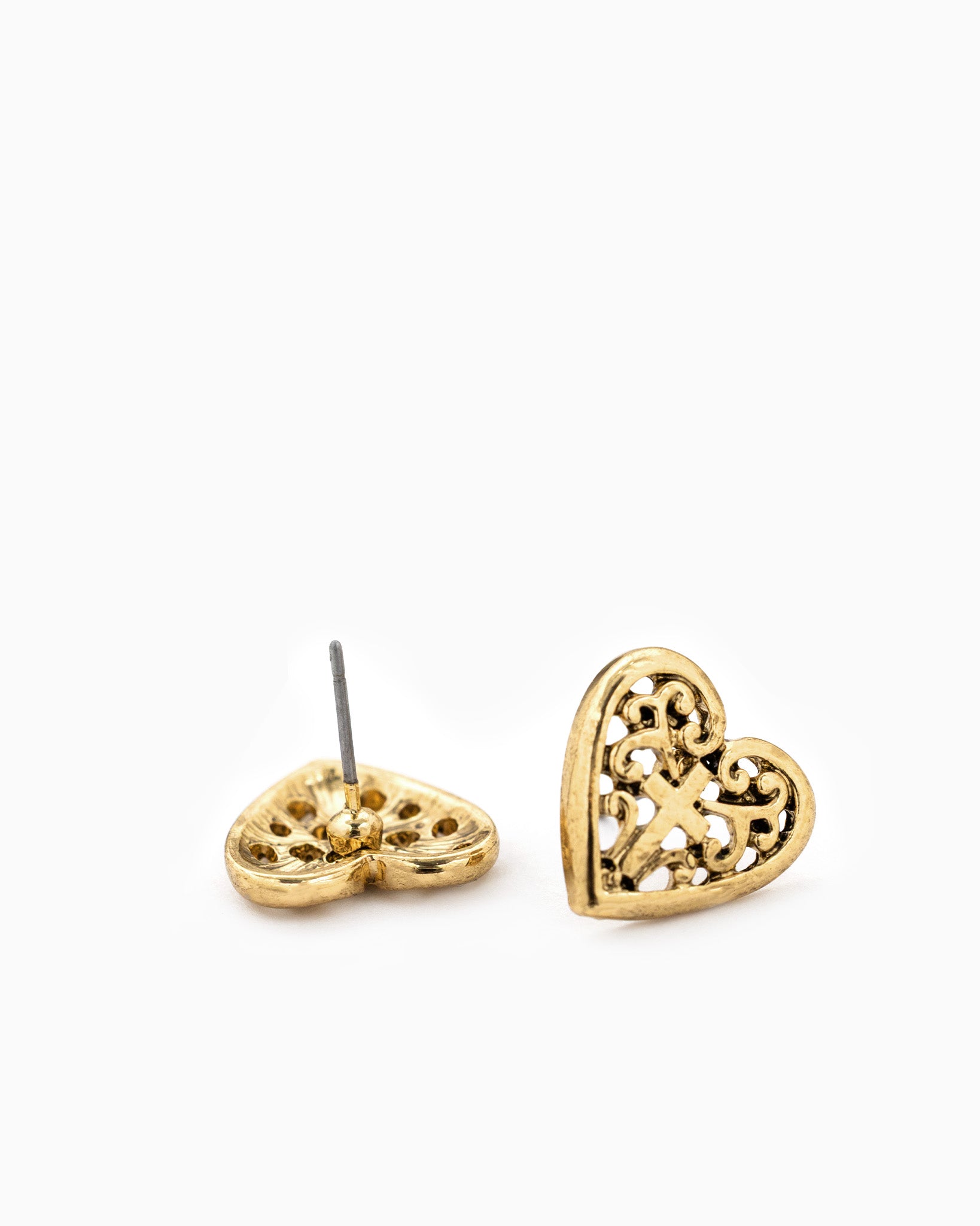 Victorian Noir Heart Stud Earrings