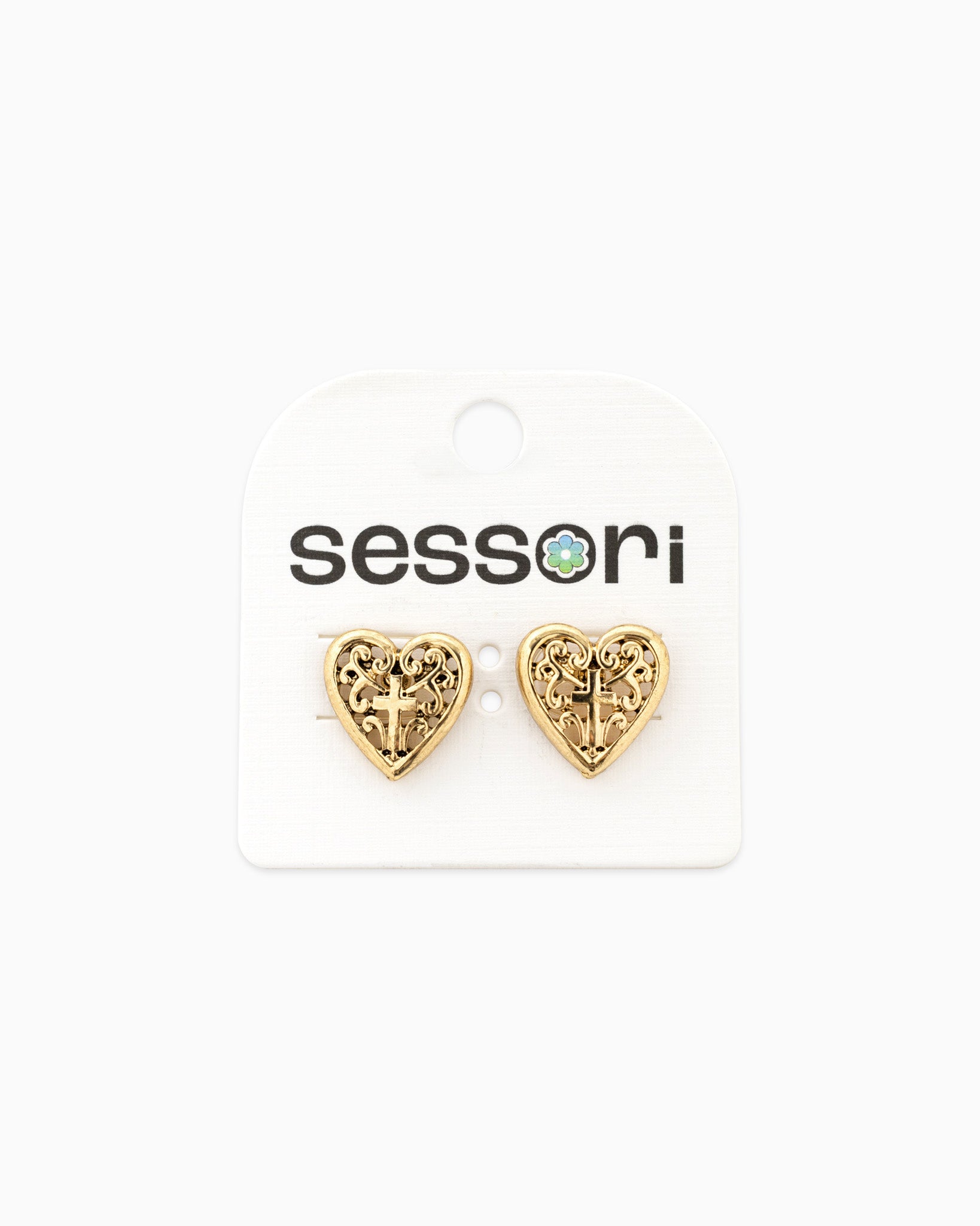 Victorian Noir Heart Stud Earrings