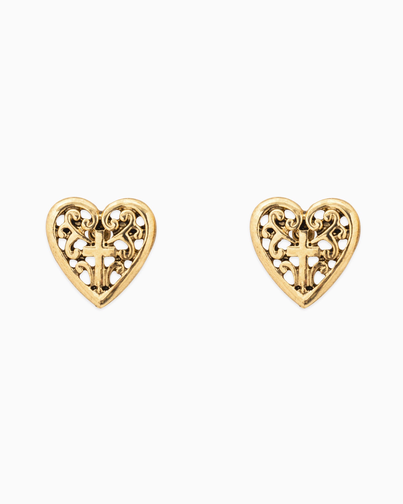 Victorian Noir Heart Stud Earrings