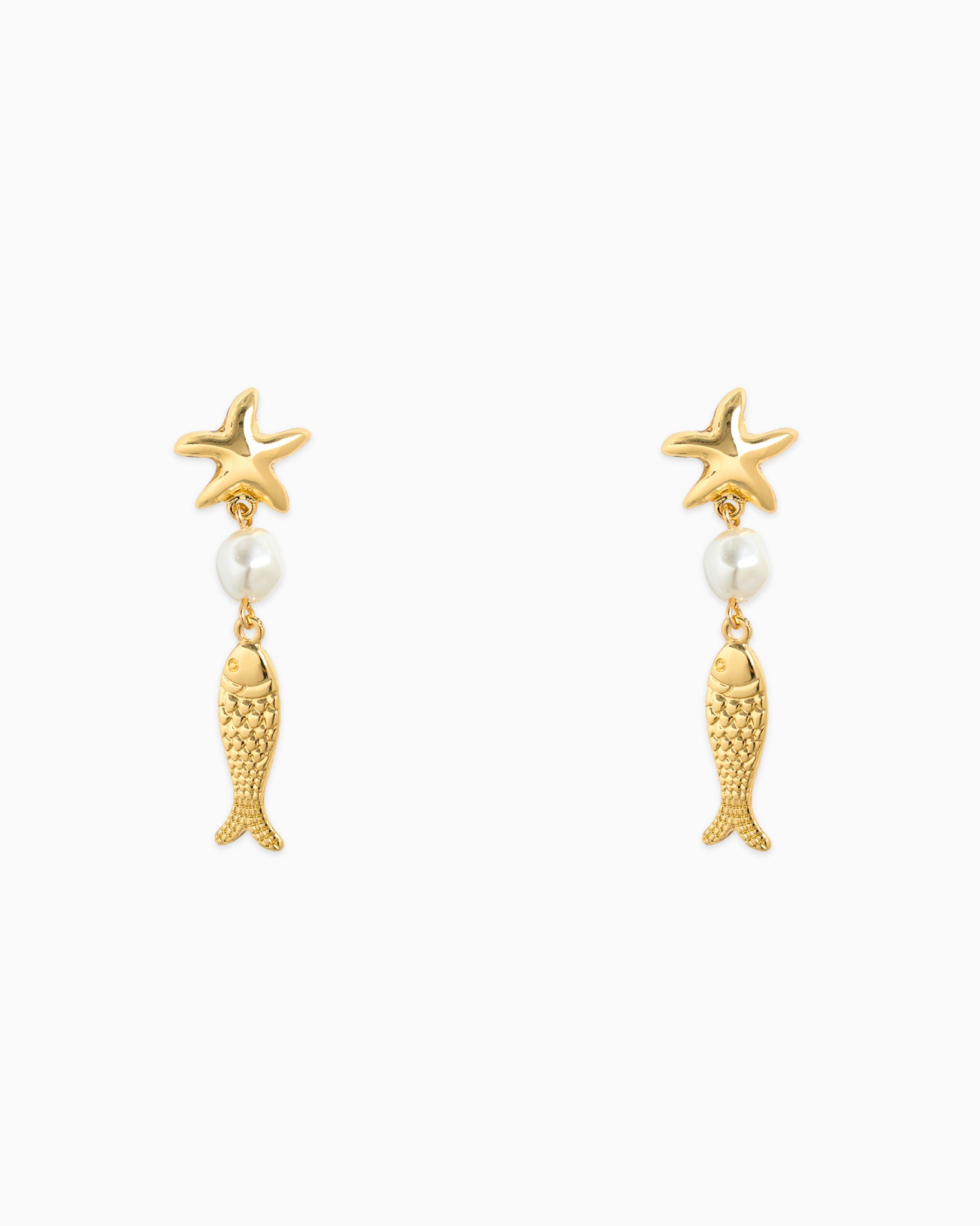 Sealife Catfish Shell Drop Earrings