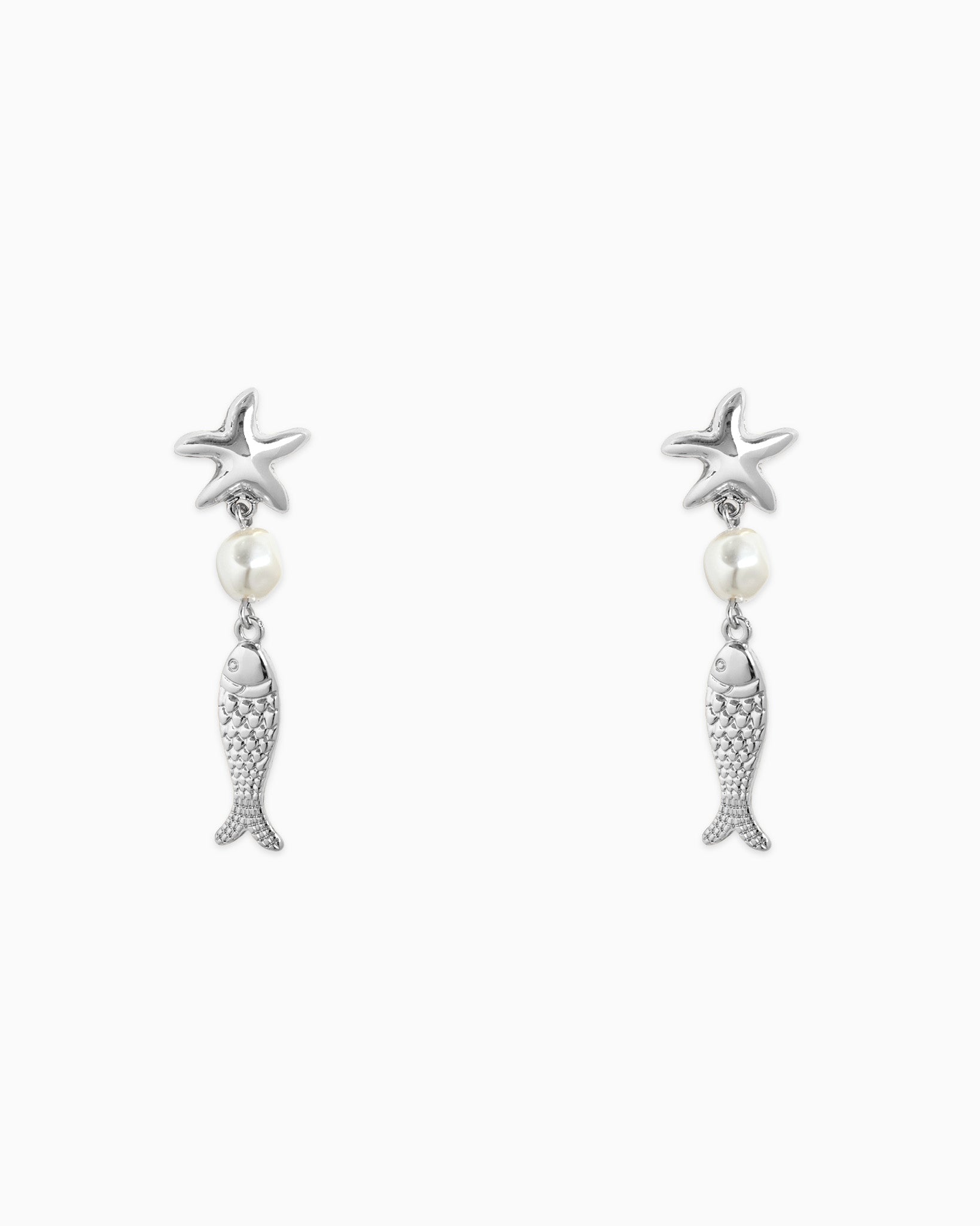 Sealife Catfish Shell Drop Earrings