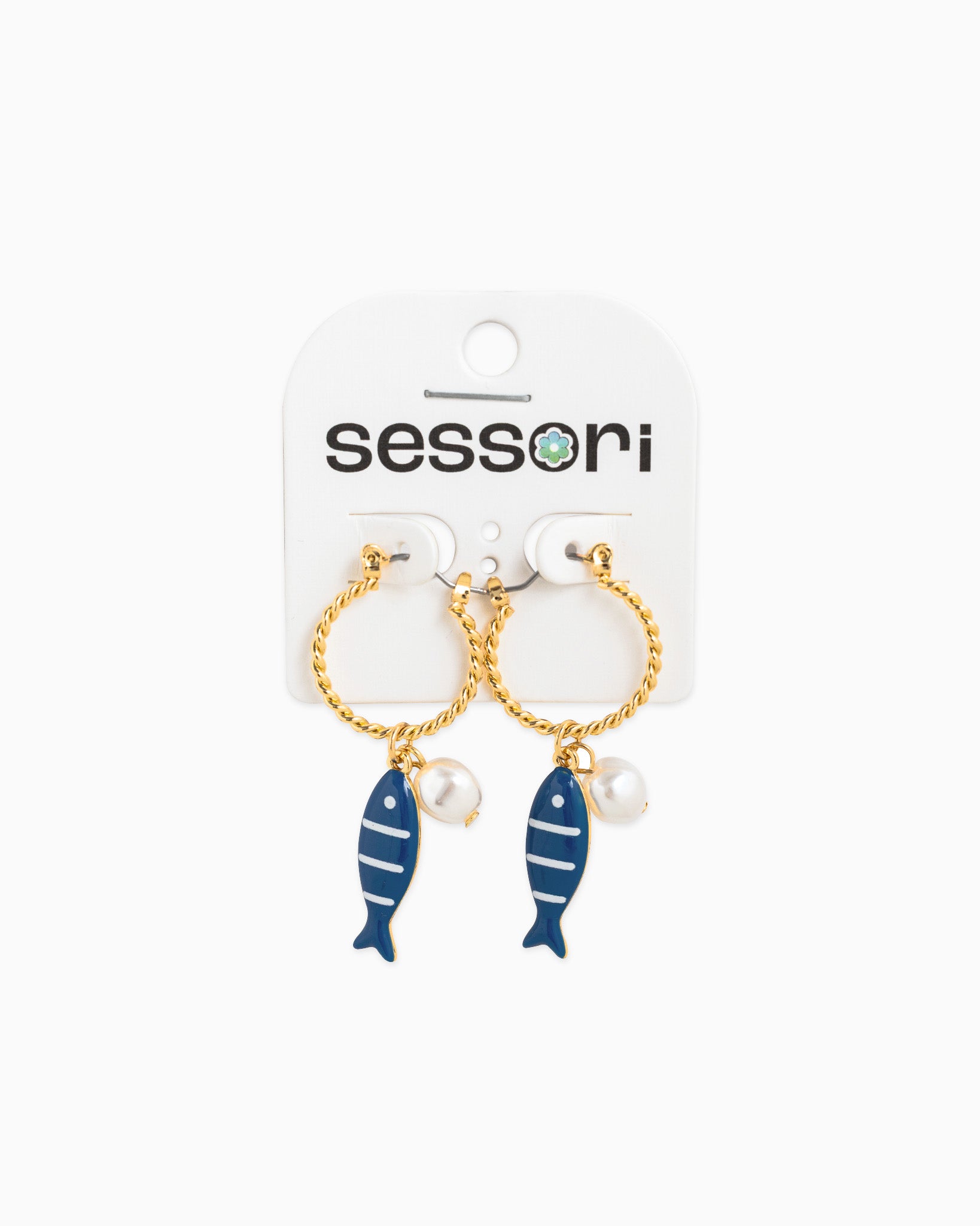Sea Life Marine Blue Fish Earrings