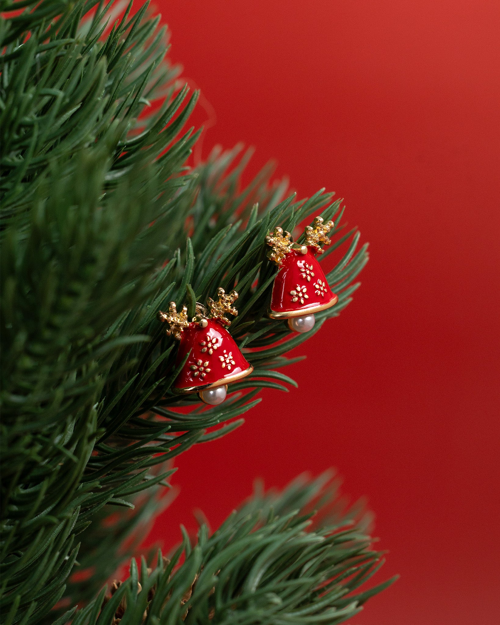 Sparkling Christmas Reindeer Bell Earrings