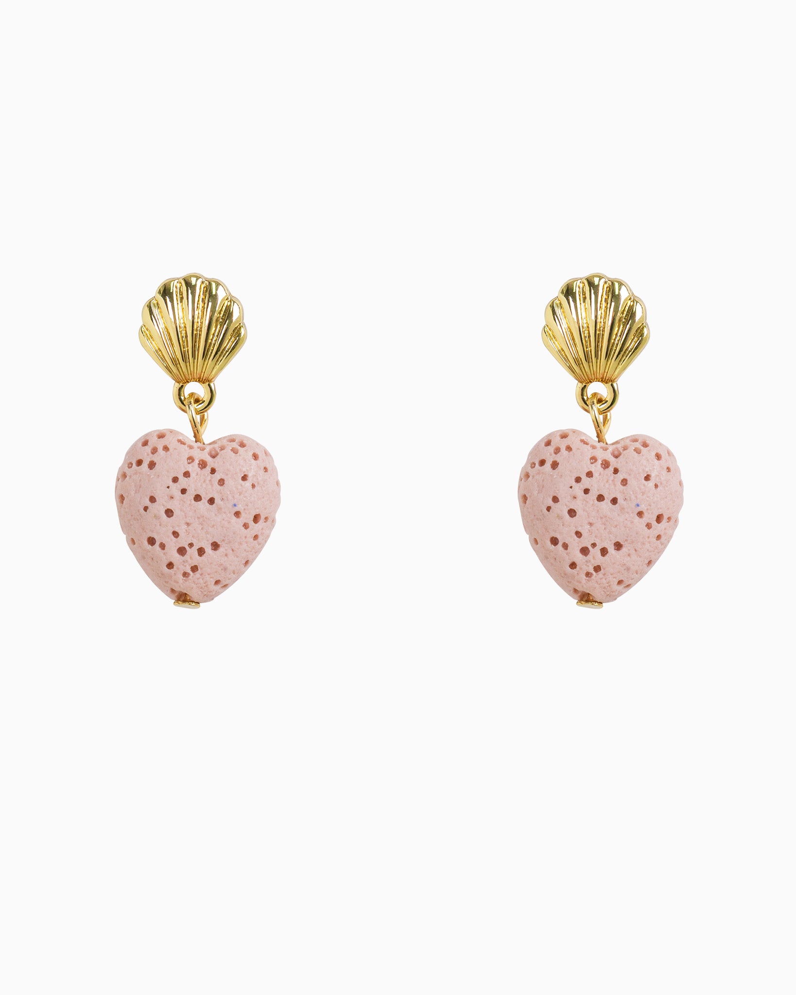 Beach Mode Coral Mermaid's Heart Shell Drop Earrings