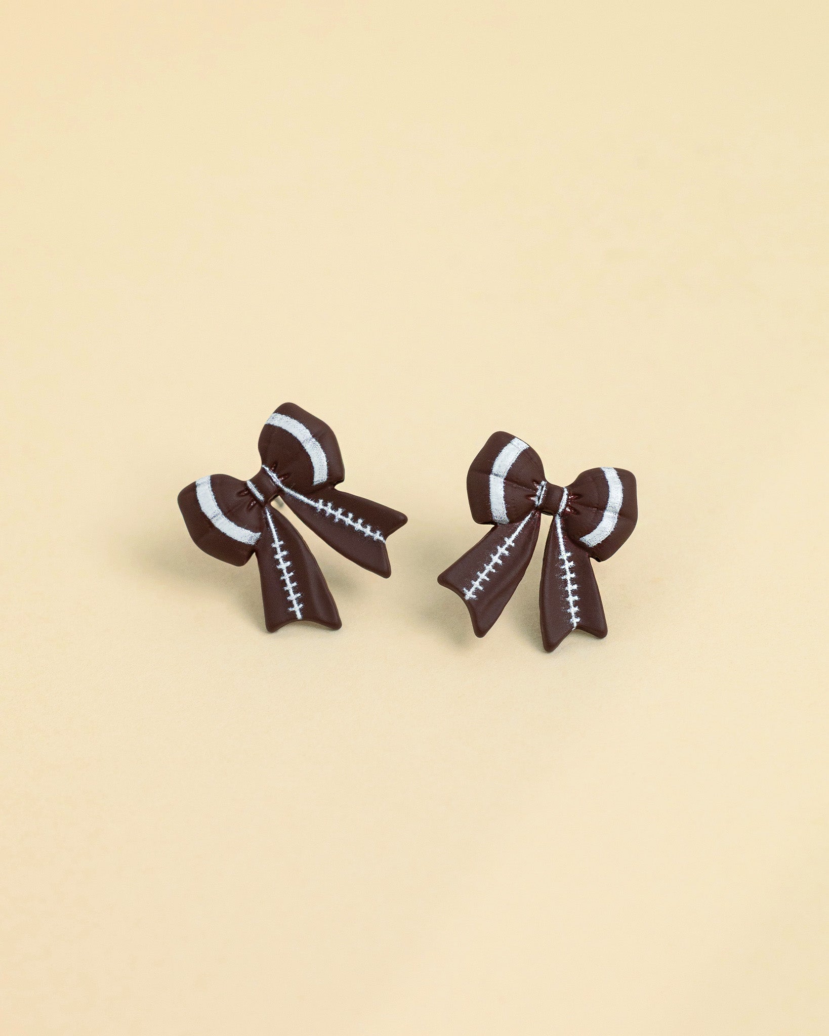 Touch of Cheer Football Bow Earrings