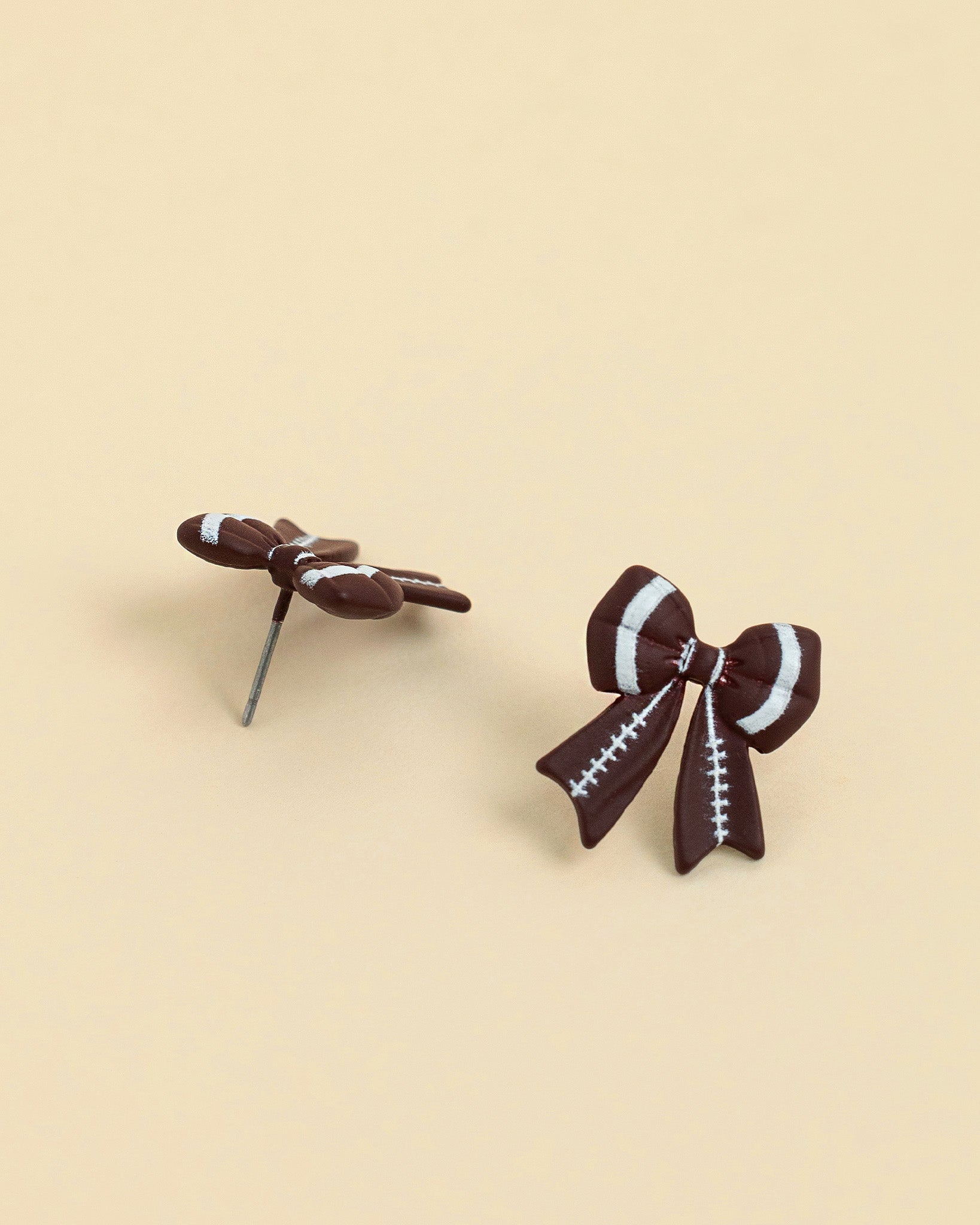 Touch of Cheer Football Bow Earrings