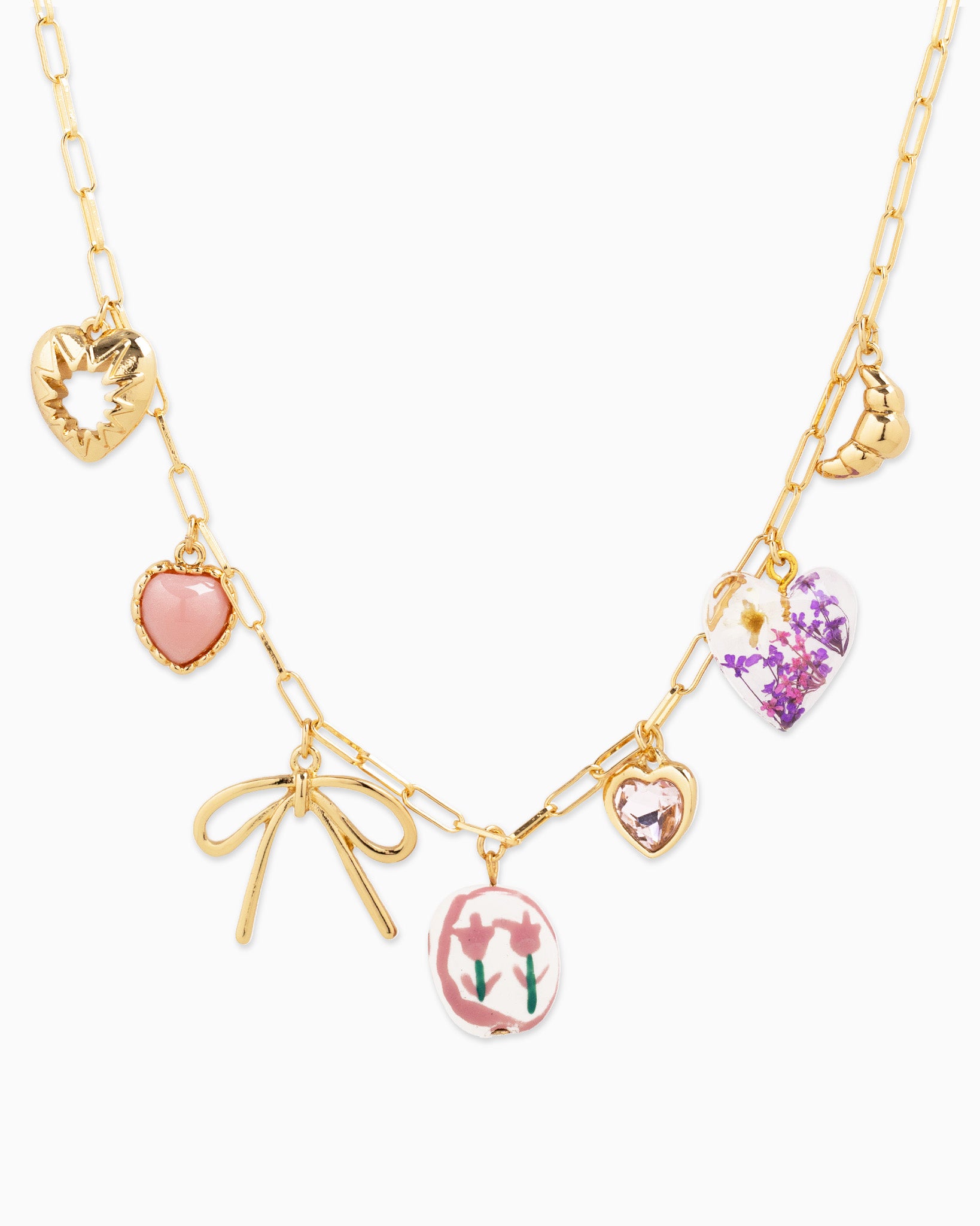 Pink Cottage Core Charm Necklace