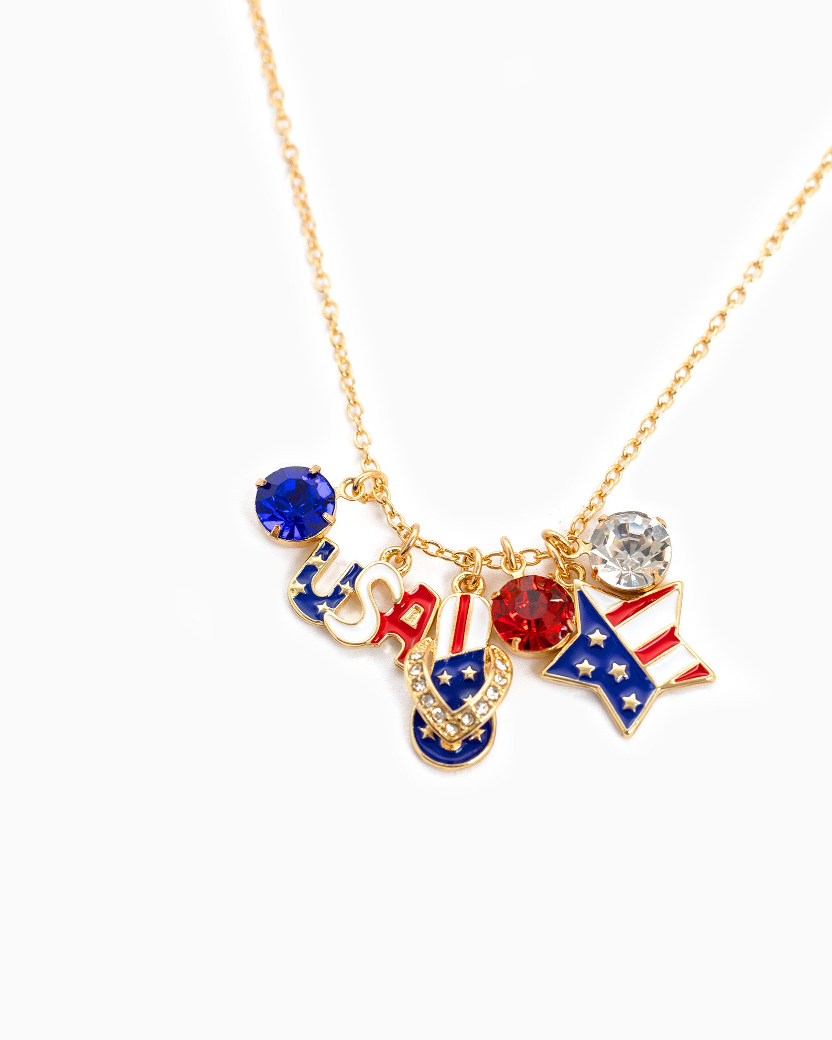 Americana Dream Glow Multi Charm Neckalce