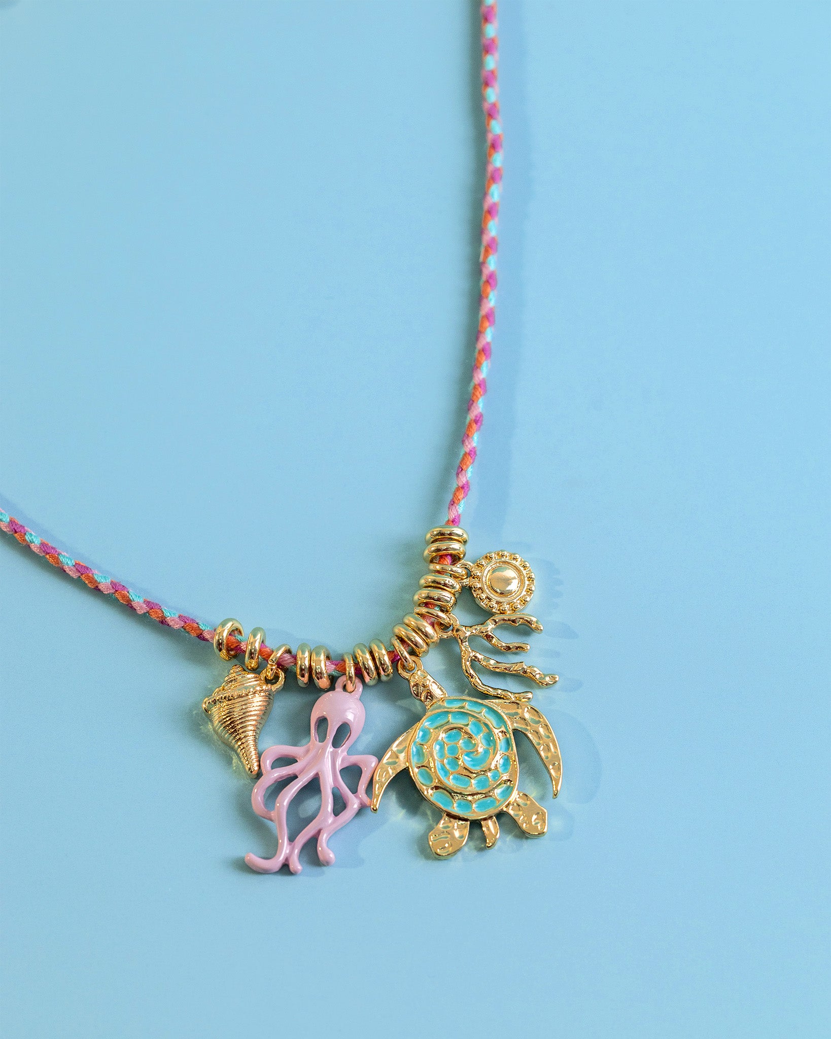 Pink Tropi-Cute Splash Ocean Critter Necklace