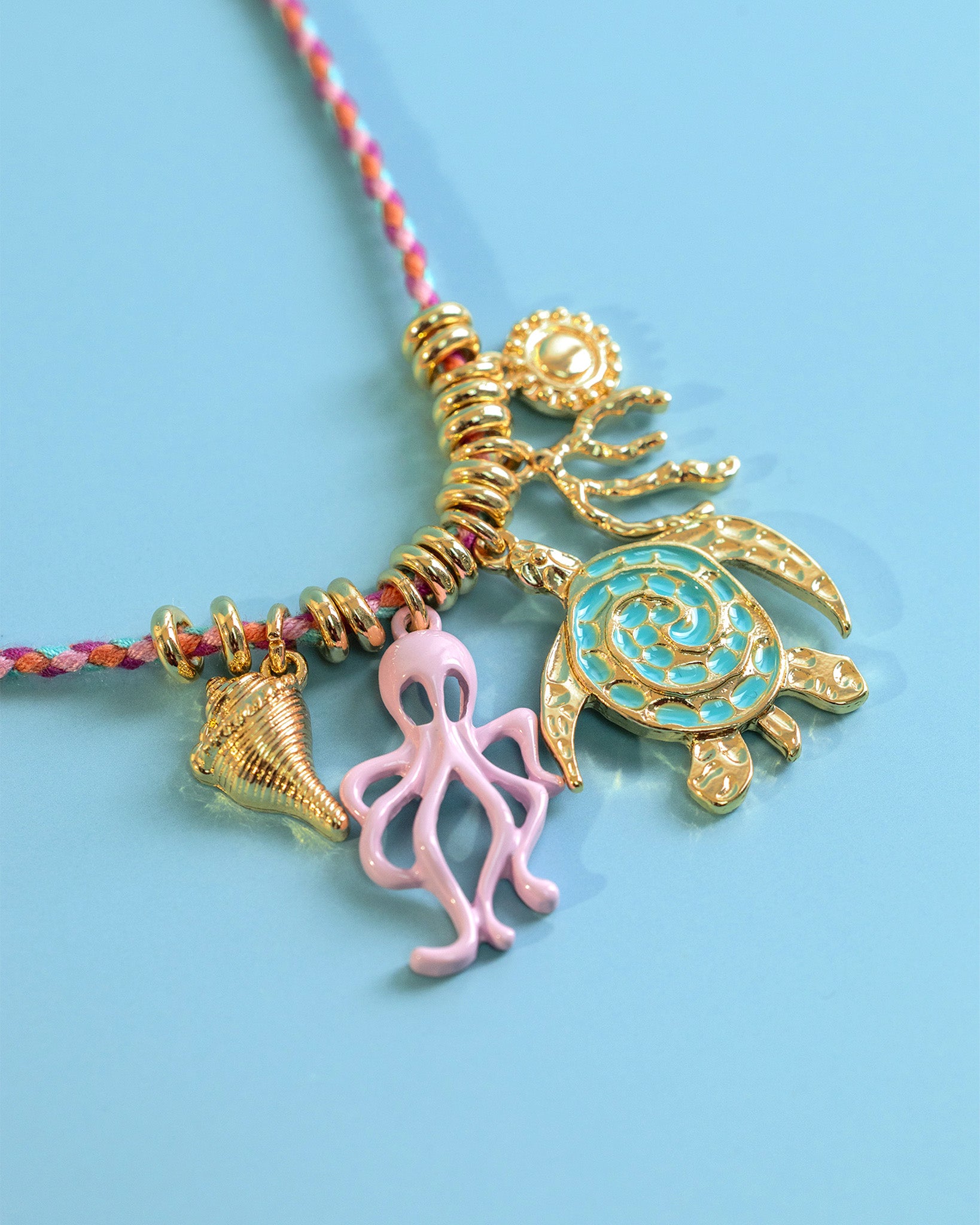 Pink Tropi-Cute Splash Ocean Critter Necklace