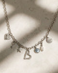 Vintage Heart Key Pearl Charm Necklace
