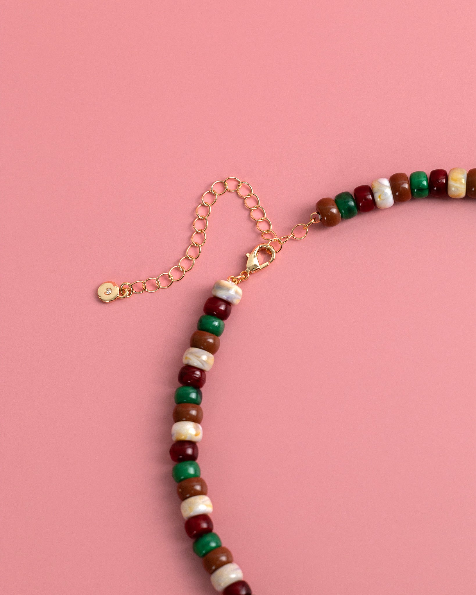 Earth Tone Leaf Beaded Necklace