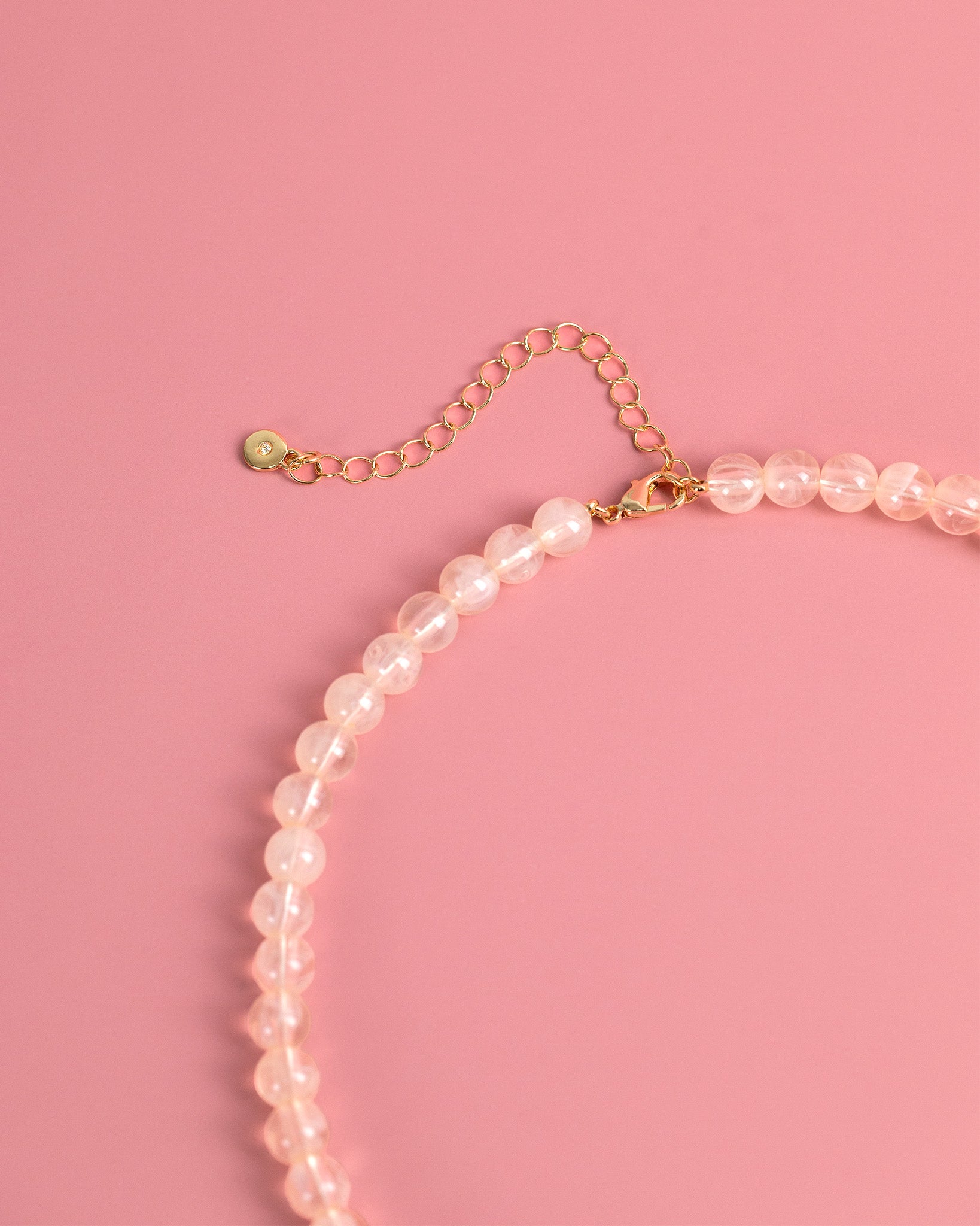 Ivory Jade Marbled Heart Bead Necklace