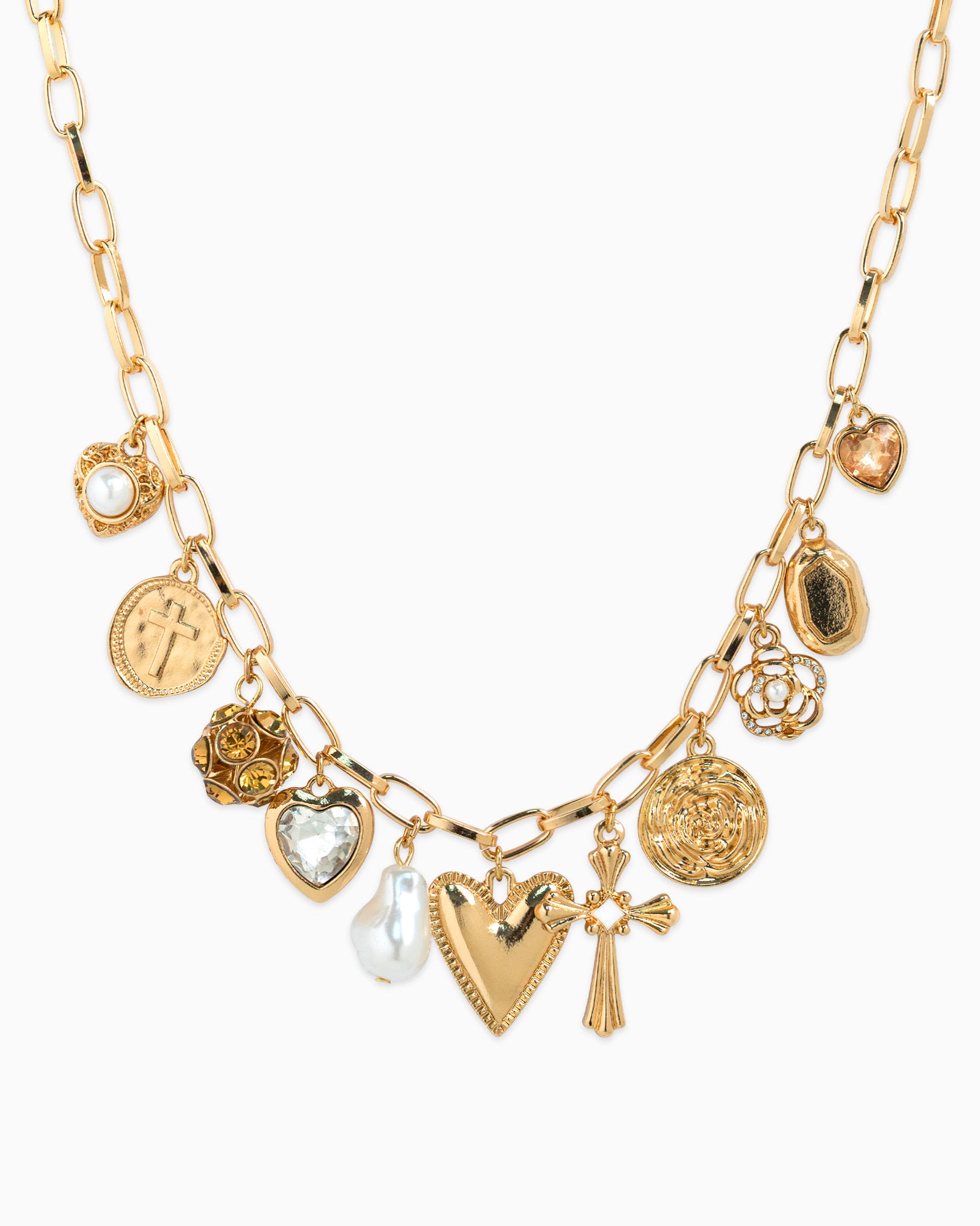 Multi 11 Charm Divine Hearts Necklace