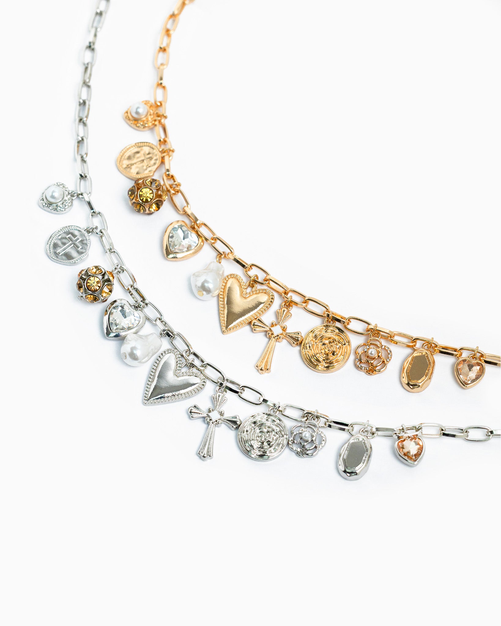 Multi 11 Charm Divine Hearts Necklace