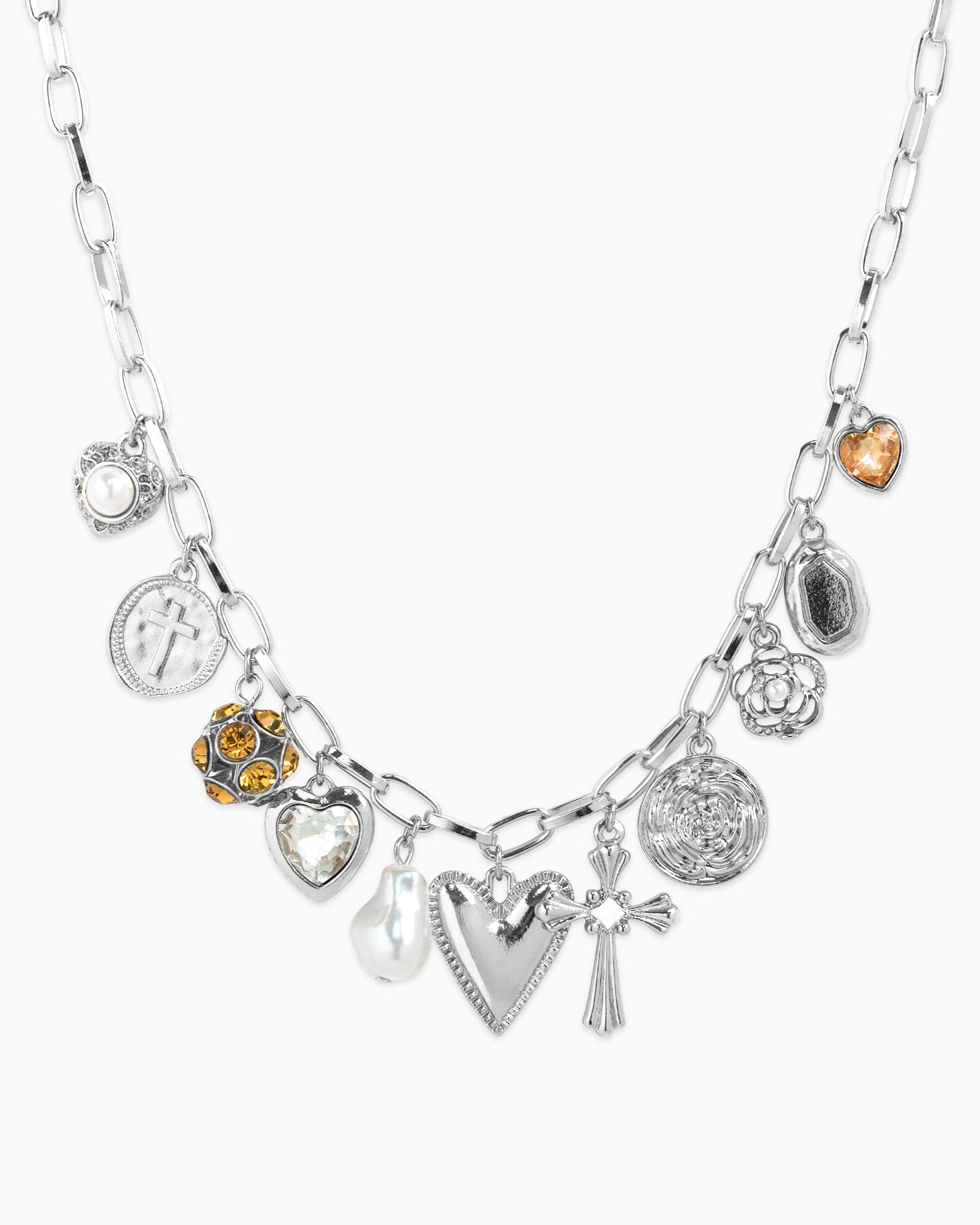 Multi 11 Charm Divine Hearts Necklace