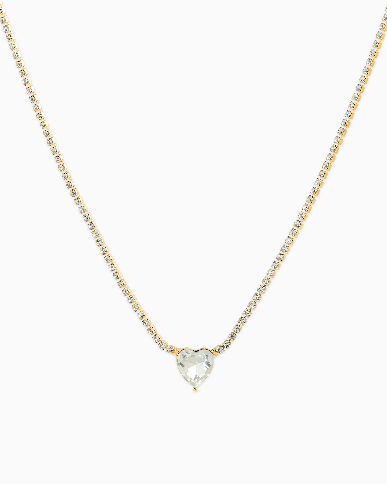Valentine Heart Stone Cup Chain Necklace – Gold