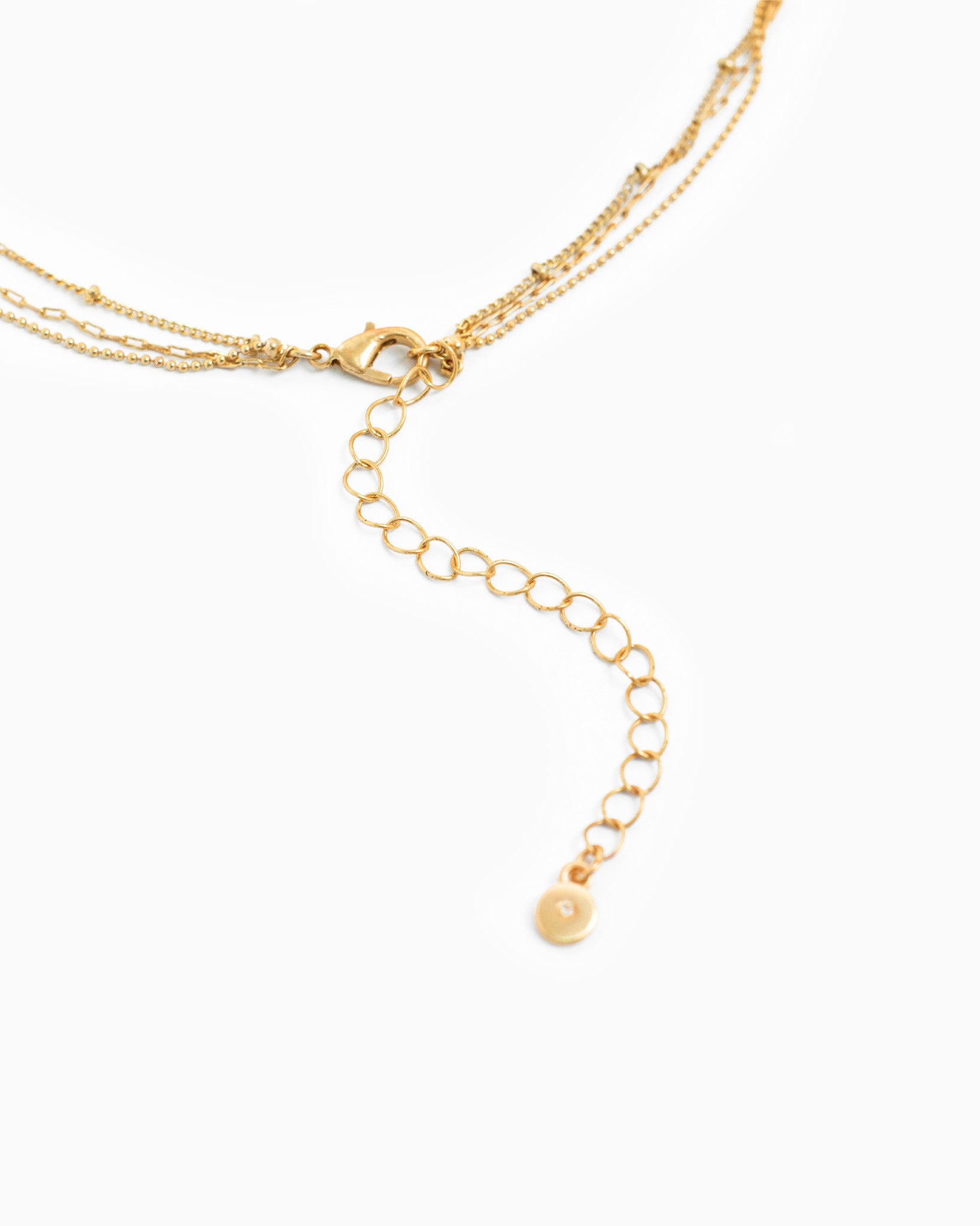 Hammered Heart & Cross 3 Layered Necklace-3
