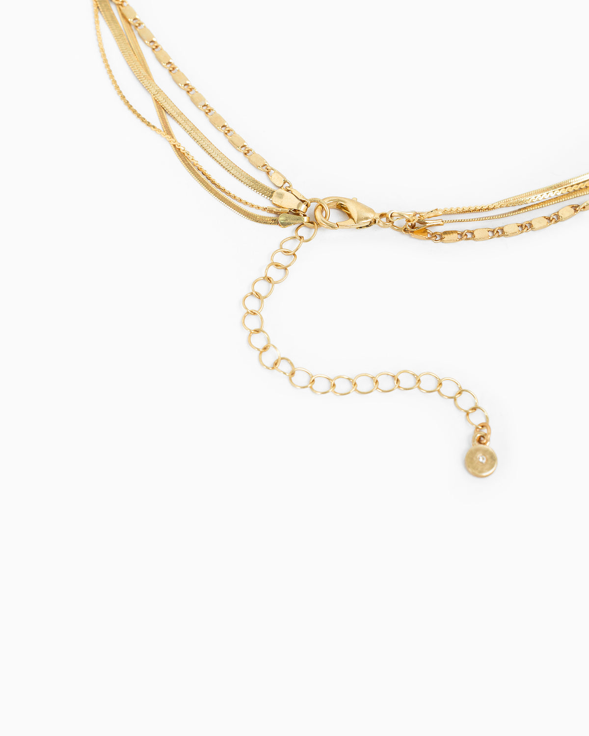 4 Layered Snake Chain Cross Necklace-3