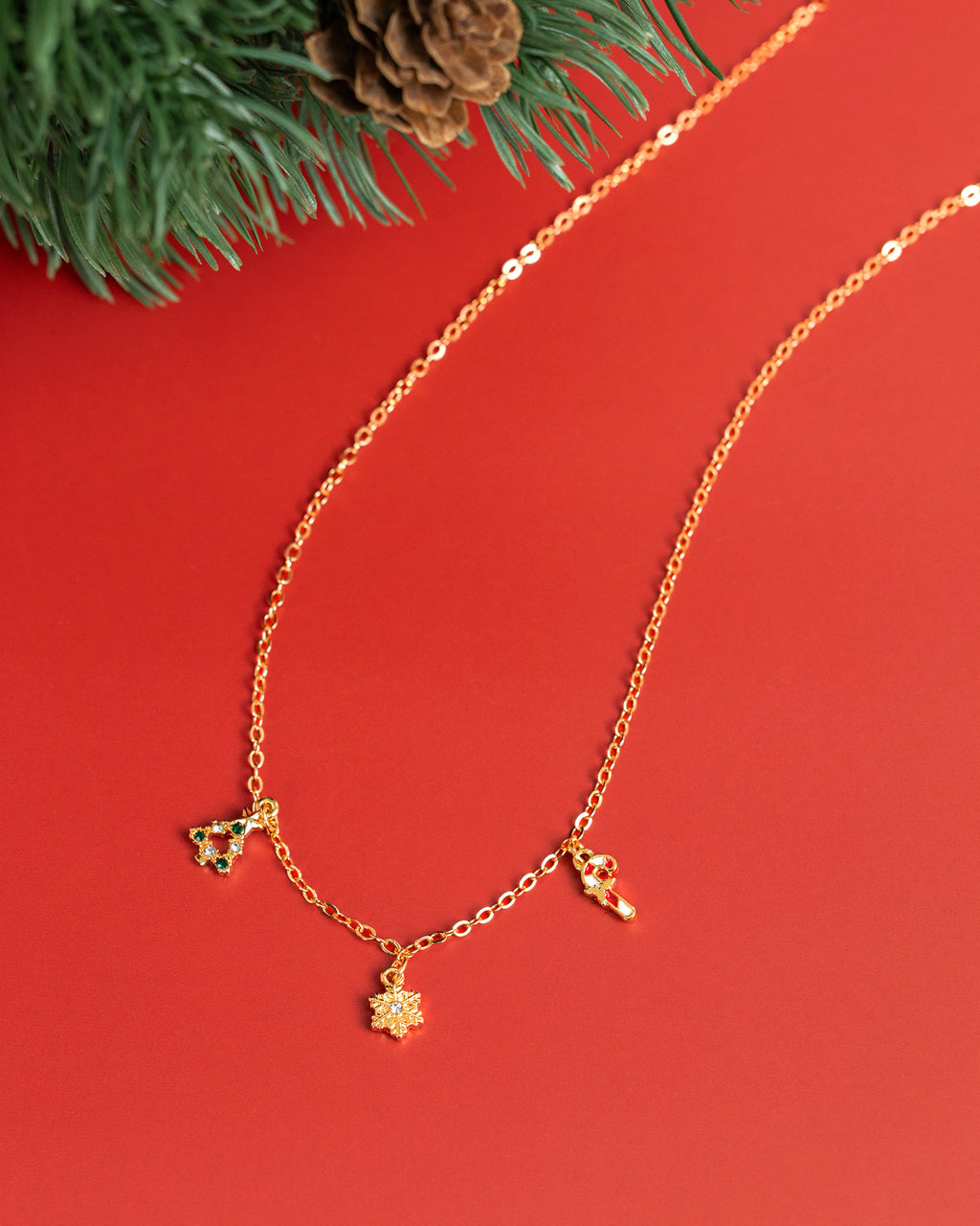 Holiday Dainty Christmas Charm Necklace