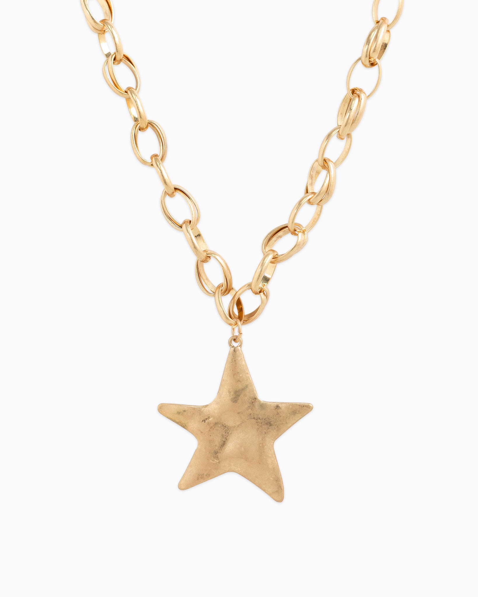 Large Hammered Star Necklace