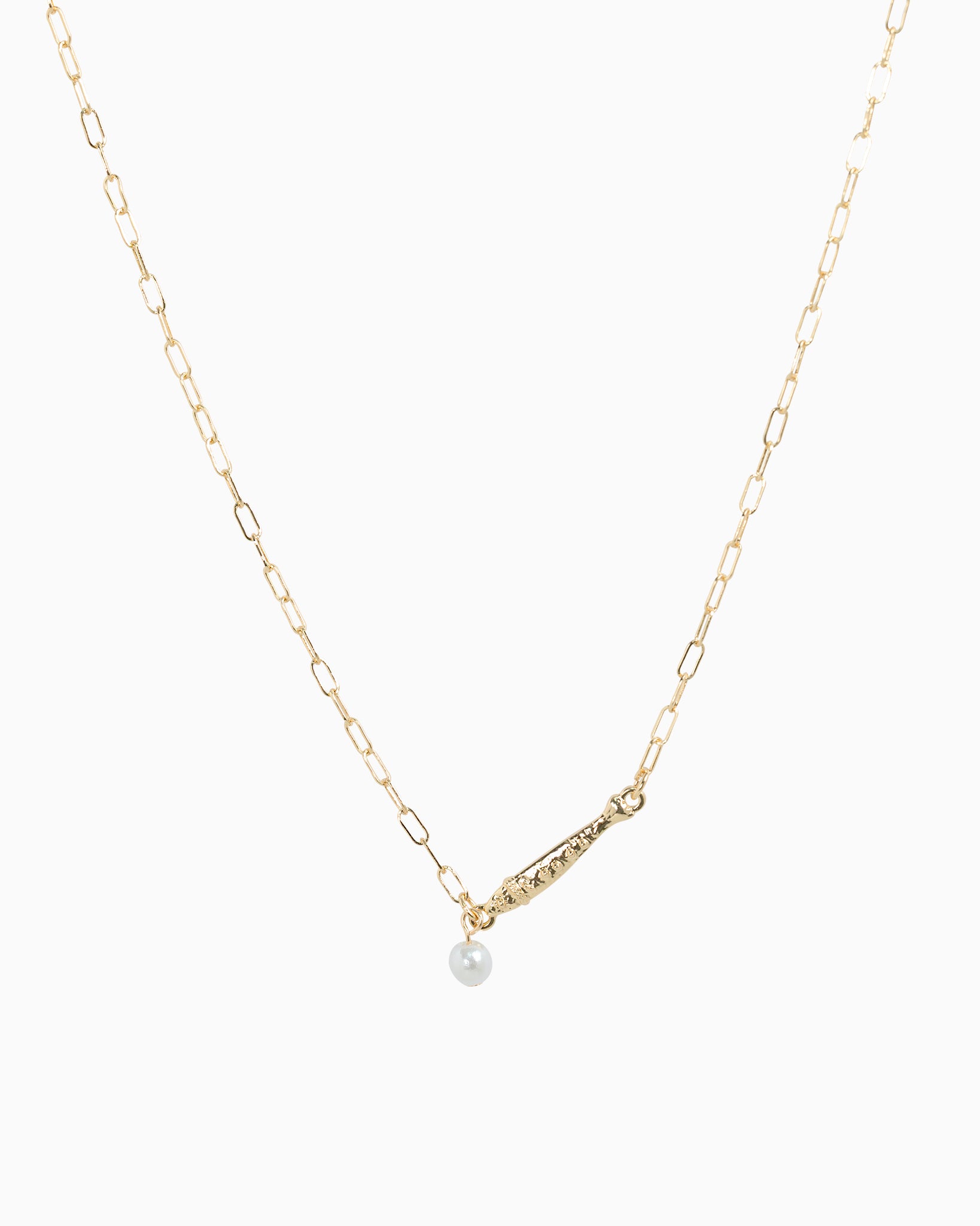 Beach Mode Pearl Drift Coastal Fish Necklace