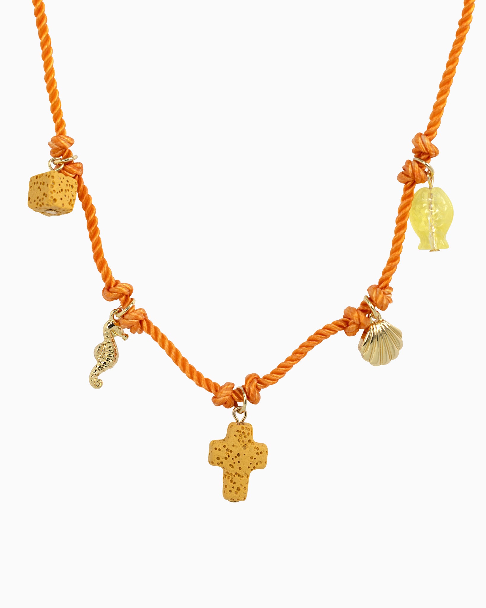 Beach Mode Coastal Sunset Reef Rope 5 Charm Necklace