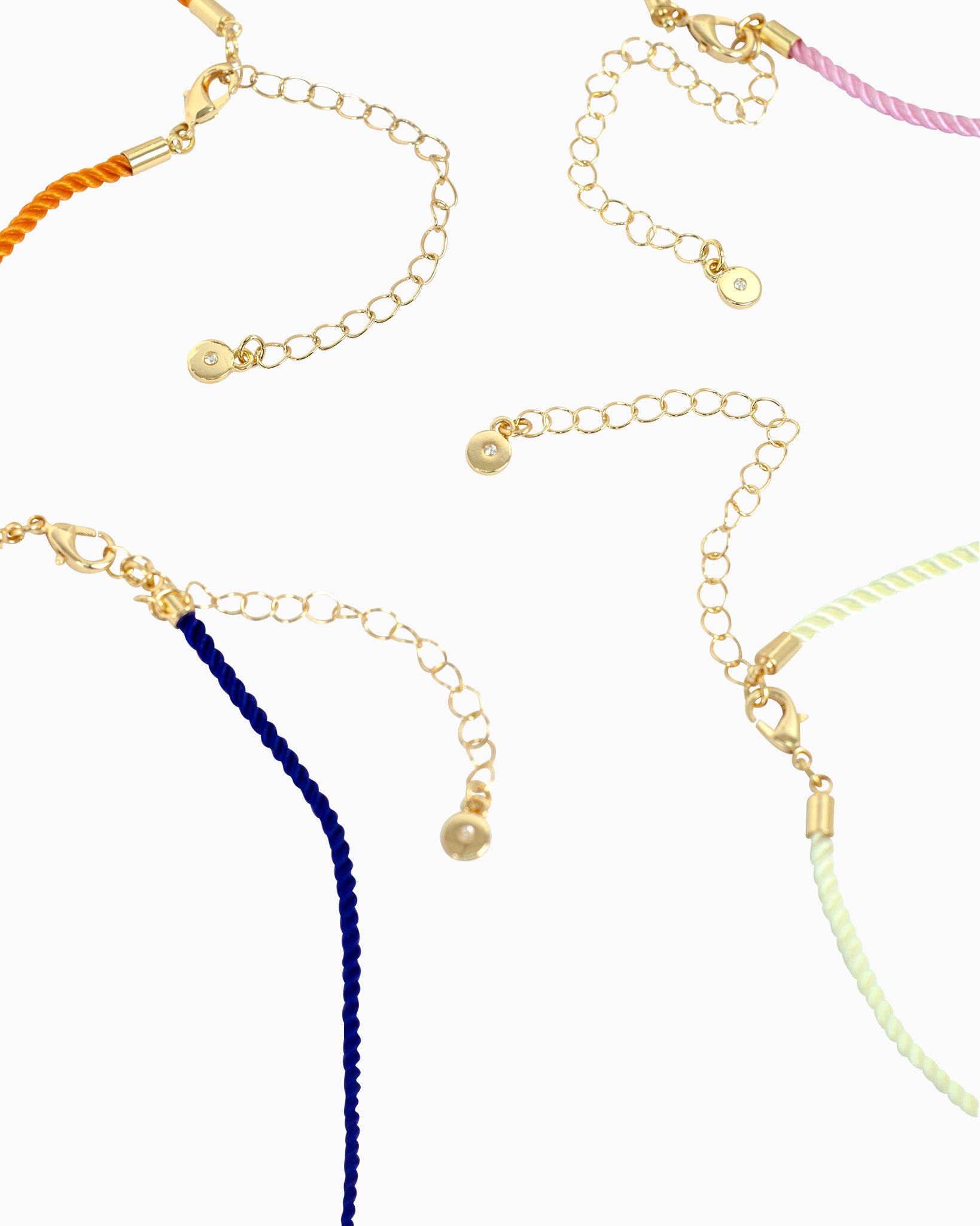 Beach Mode Coastal Blue Deep Sea Treasure Rope Charm Necklace