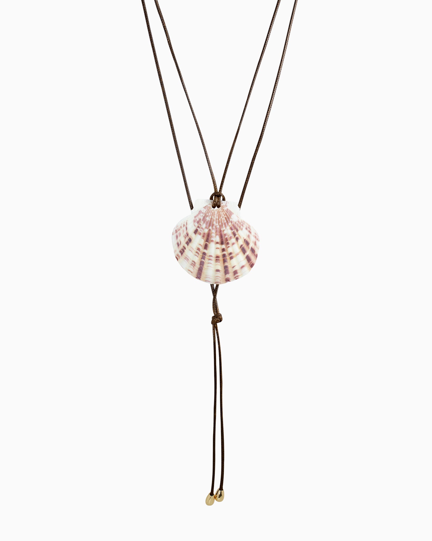 Beach Pink Tide Scallop Y-Cord Necklace