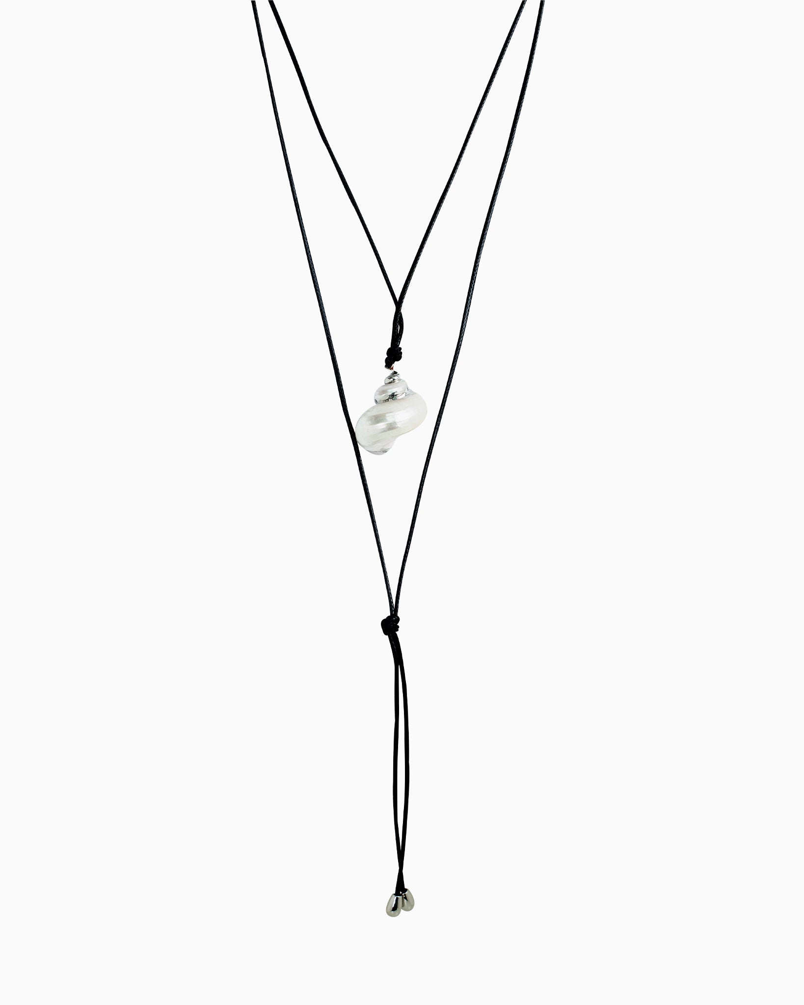 Beach Sea Life Midnight Shell Drift Y-Cord Necklace-3