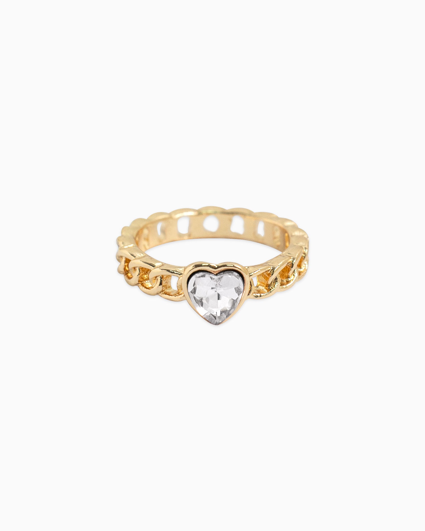 Crystal Heart Rope Band Ring-3
