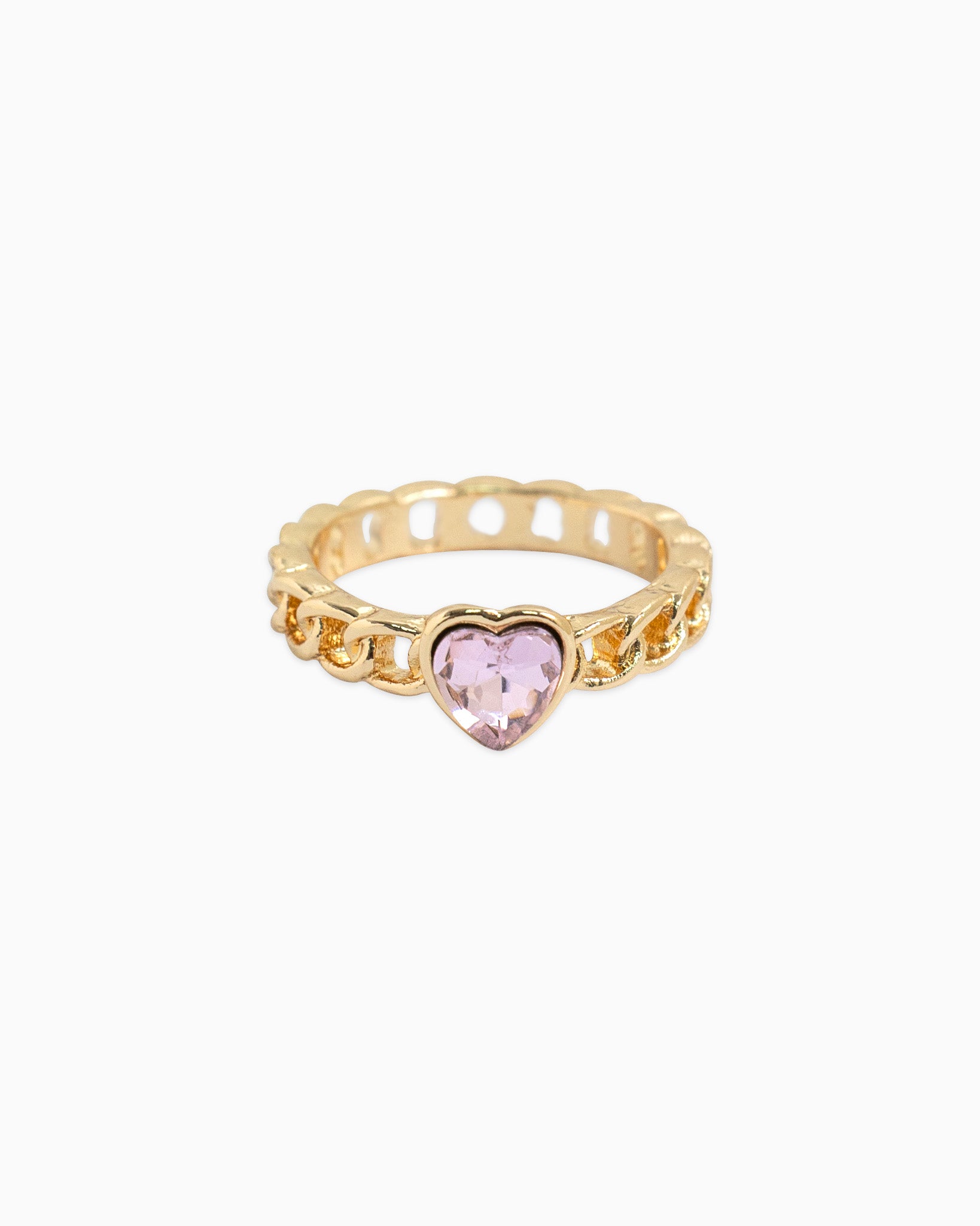 Crystal Heart Rope Band Ring