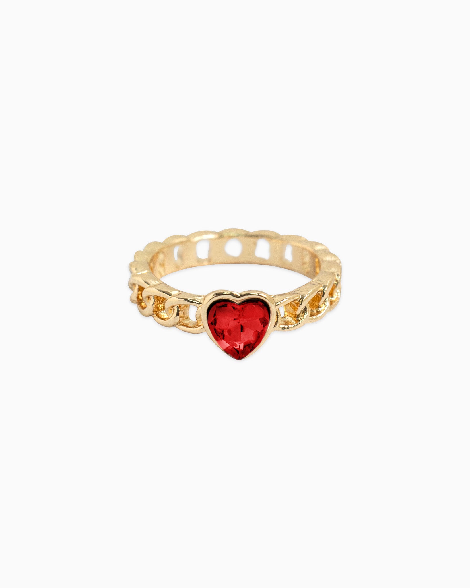 Crystal Heart Rope Band Ring