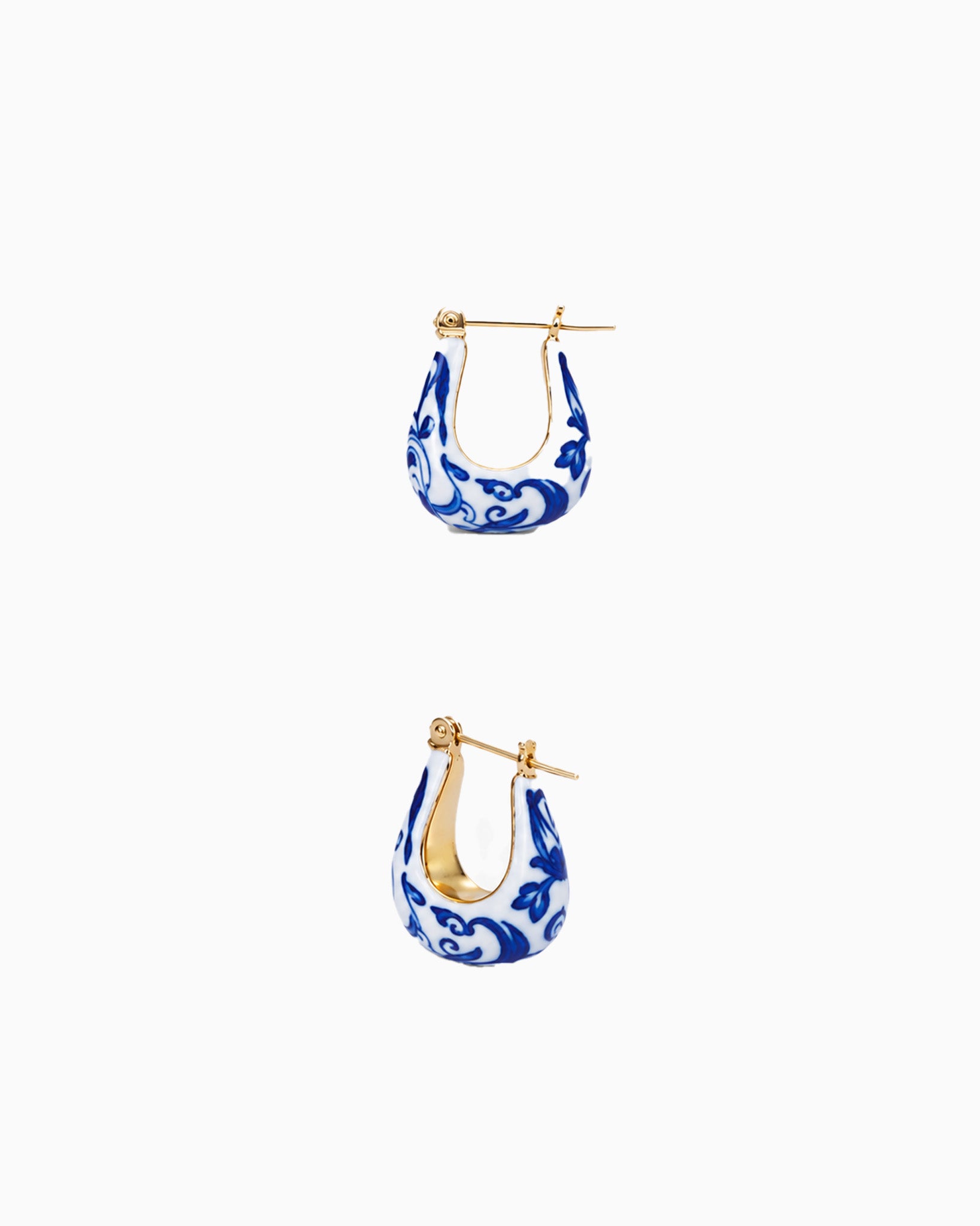 Color Marble Swirl Enamel Hoop Earrings-4