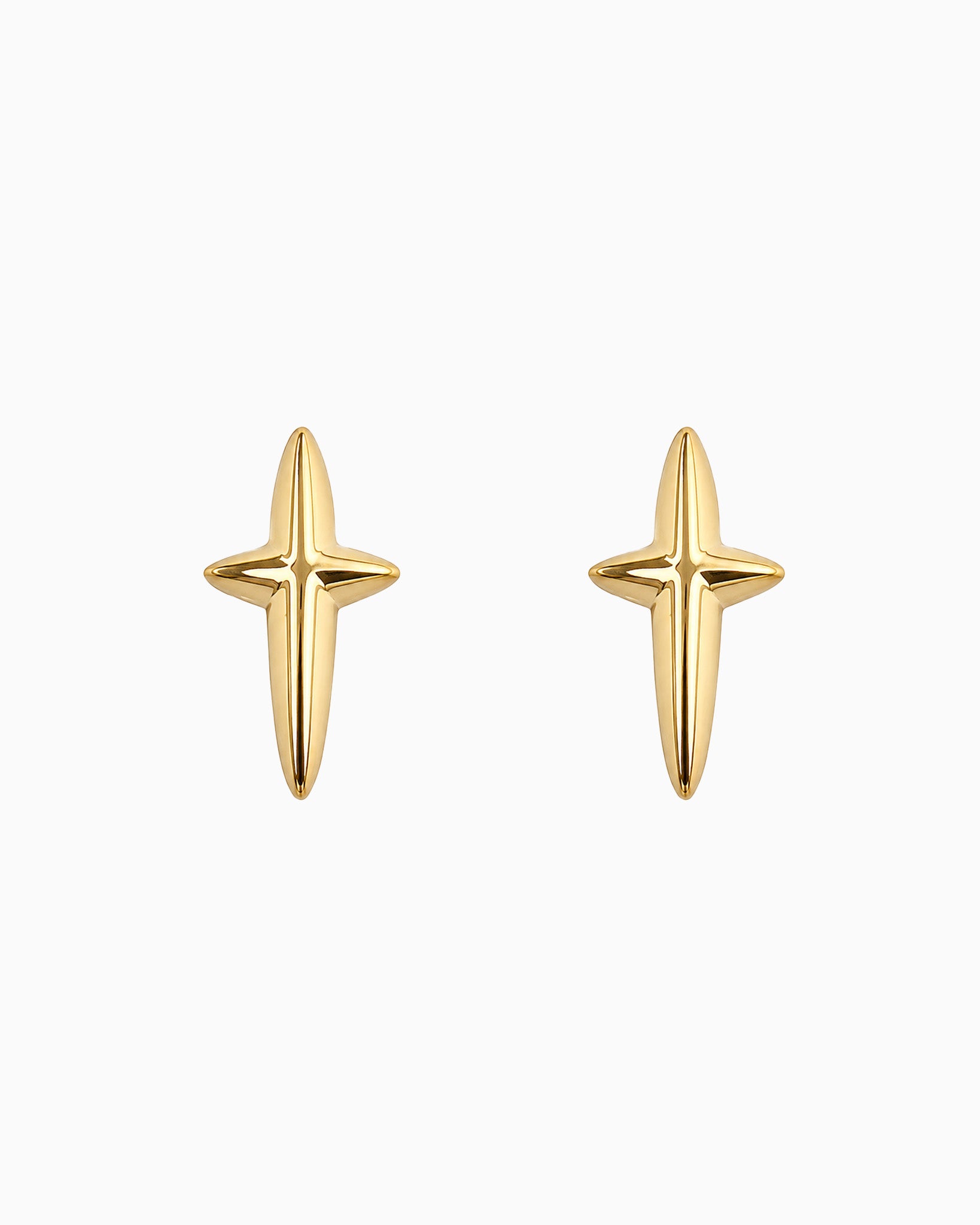 Minimalist Cross Stud Earrings in gold