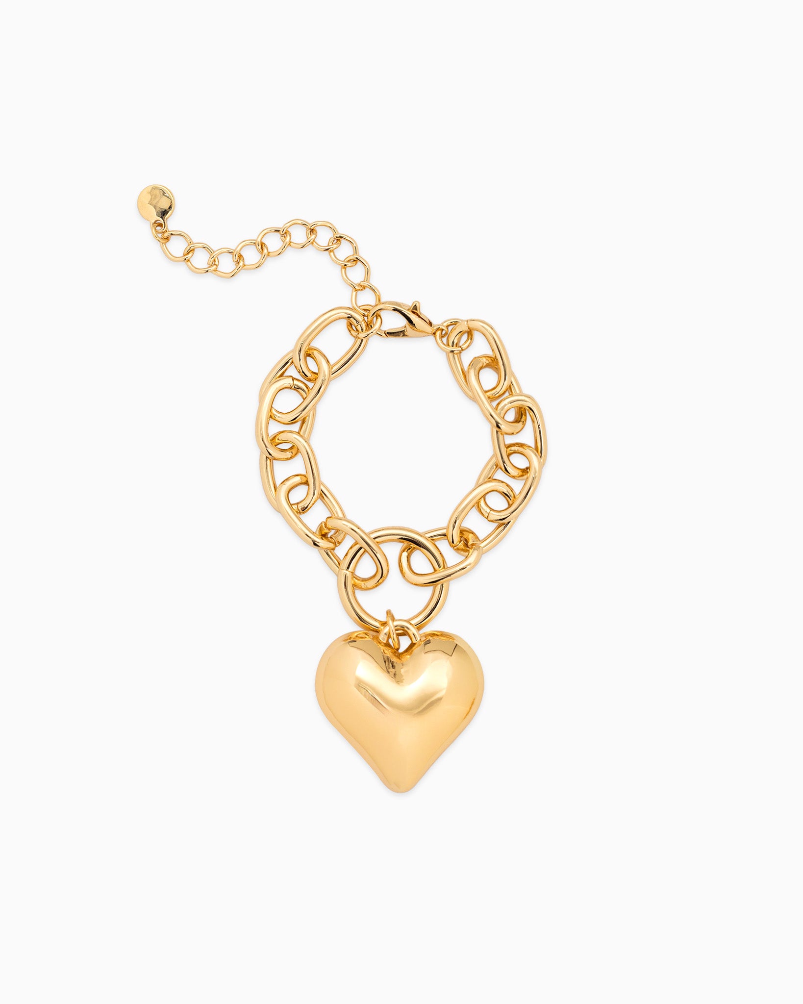 Puffy Heart Chunky Oval Chain Bracelet