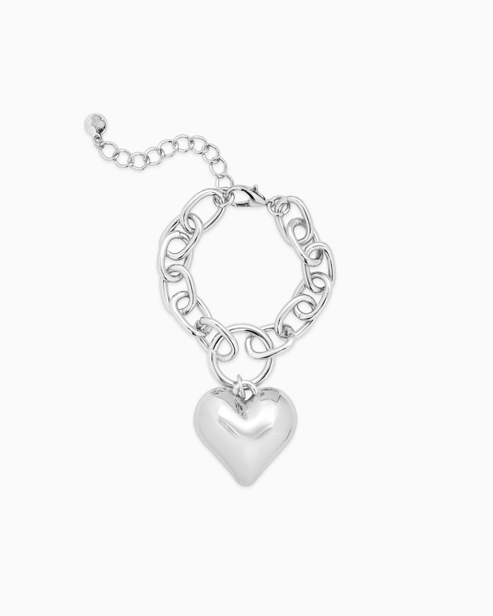 Puffy Heart Chunky Oval Chain Bracelet