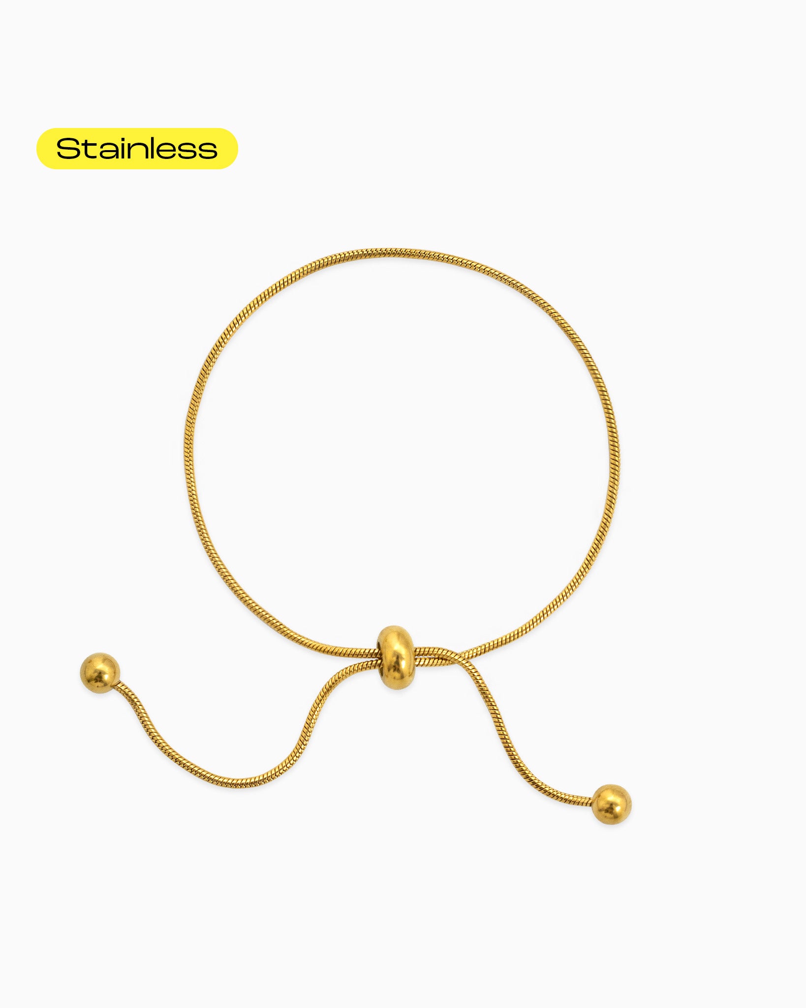 Stainless Snake Chain Pull Tie Bracelet