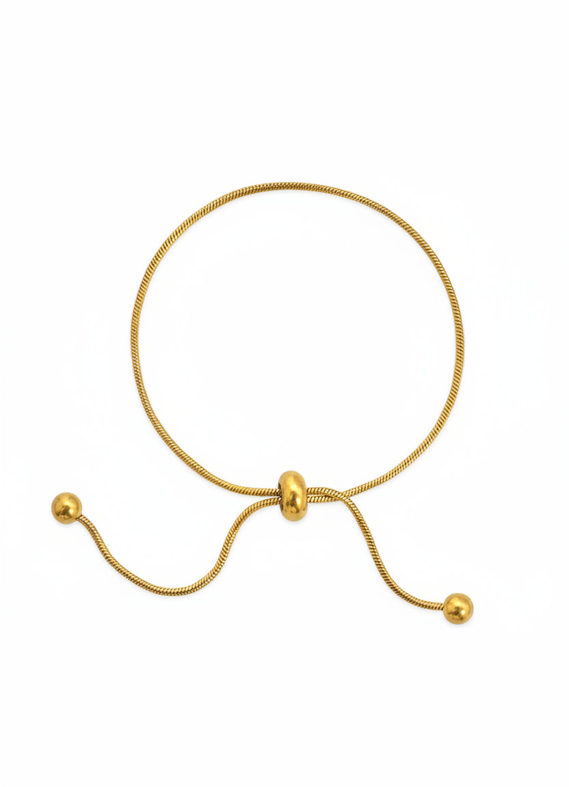 Stainless Snake Chain Pull Tie Bracelet