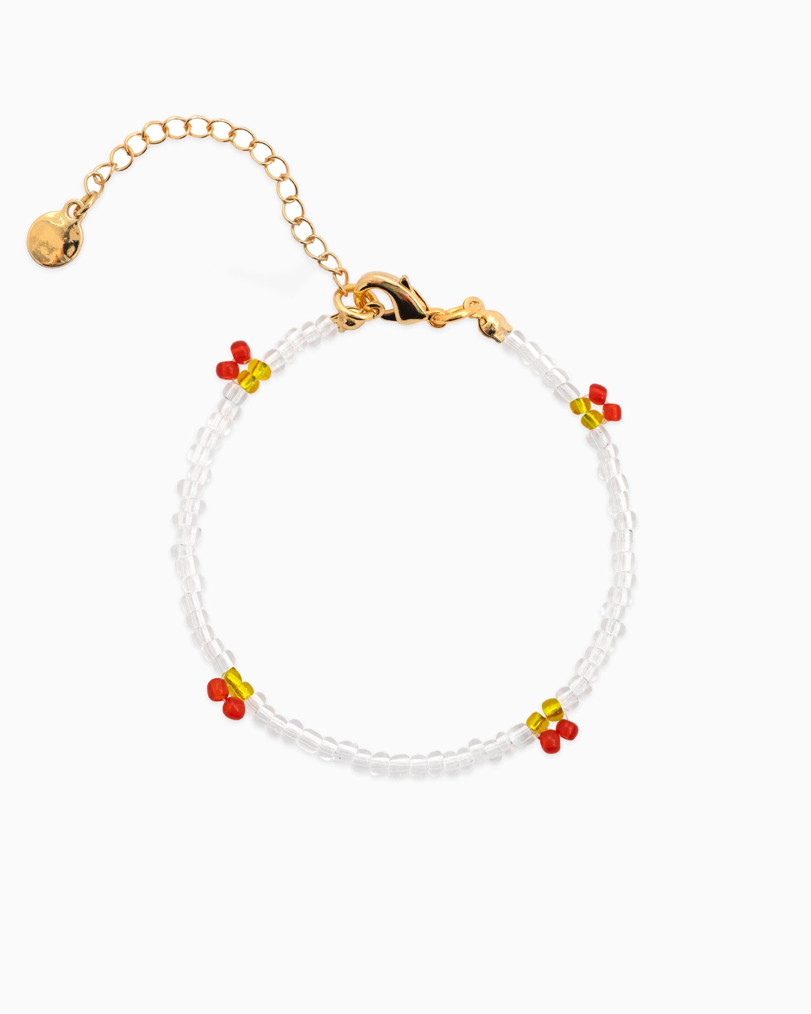 Fruit Cherry Station Charm Beaded Bracelet