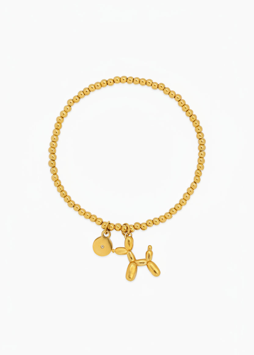 Stainless Balloon Dog Ball Stretch Bracelet