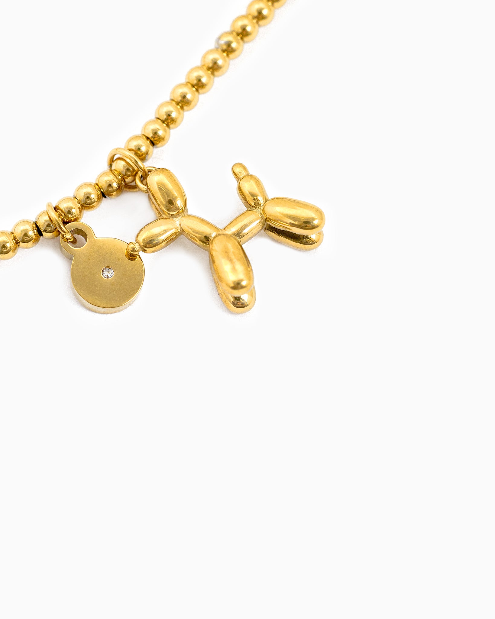 Stainless Balloon Dog Ball Stretch Bracelet