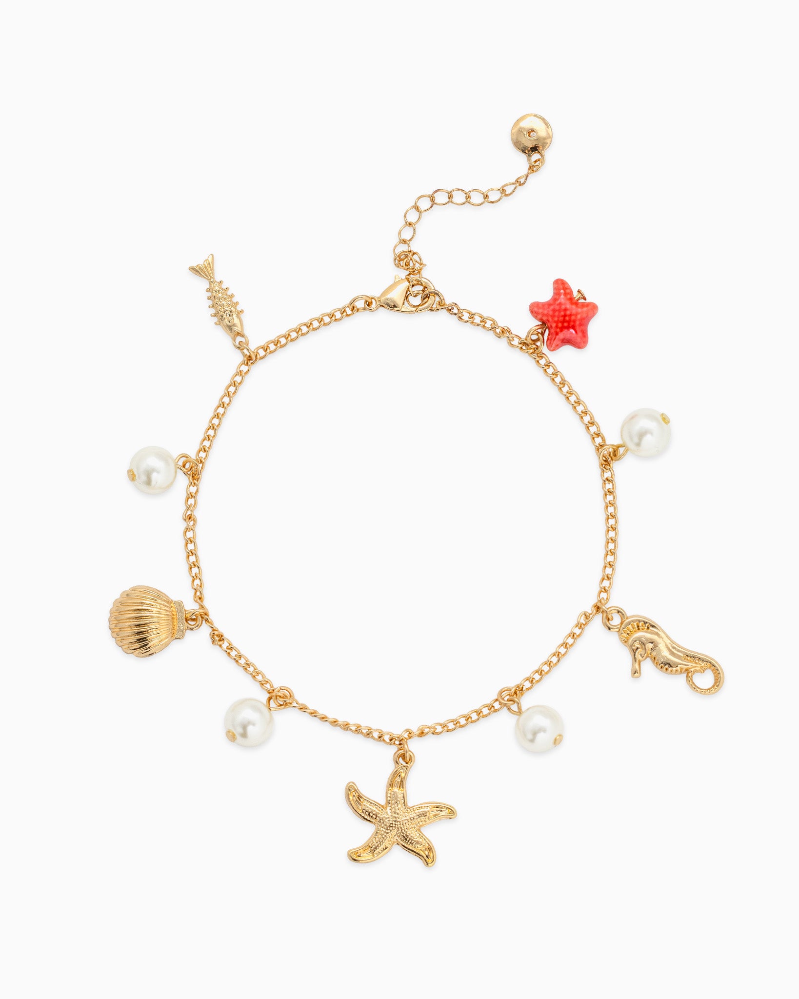 Sealife Ocean Bloom Red Starfish Anklet