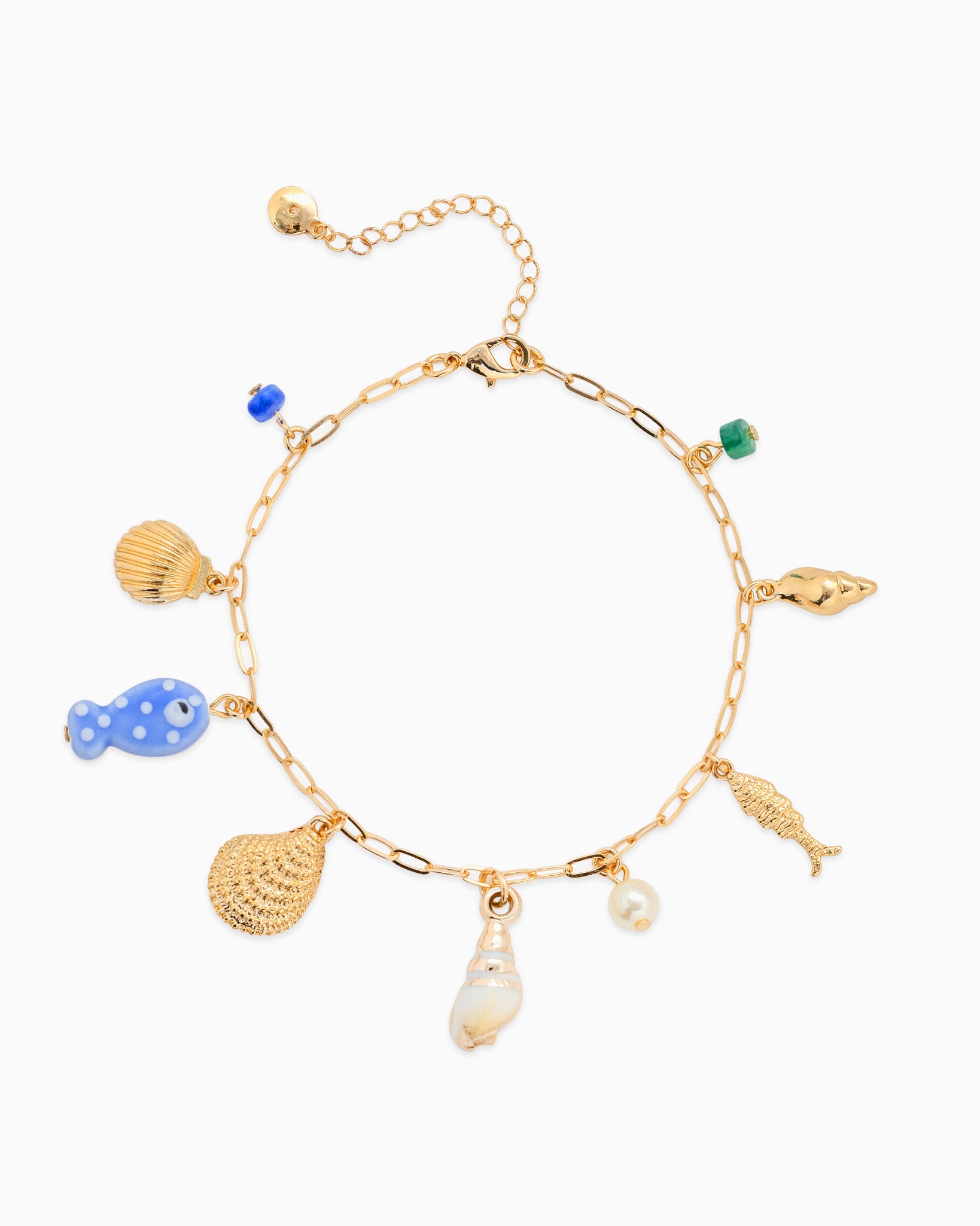 Sealife Tidepool Treasure Blue Ceramic Fish Anklet