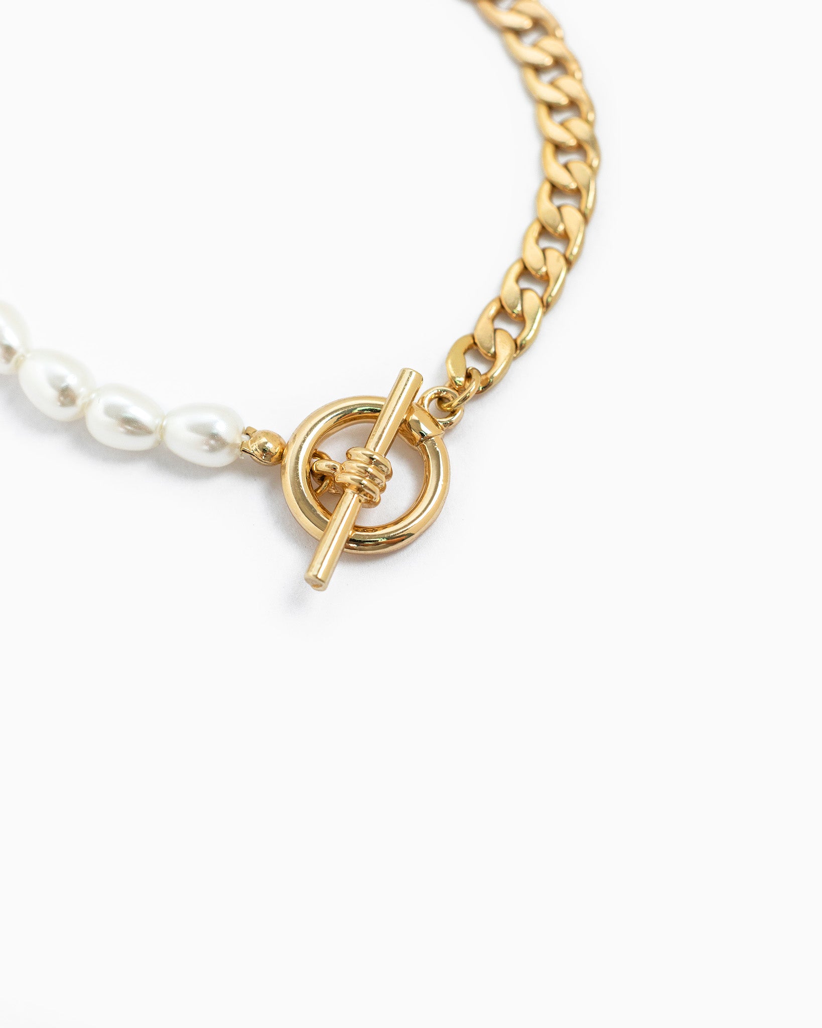 Pearl Chain Mix Toggle Bracelet