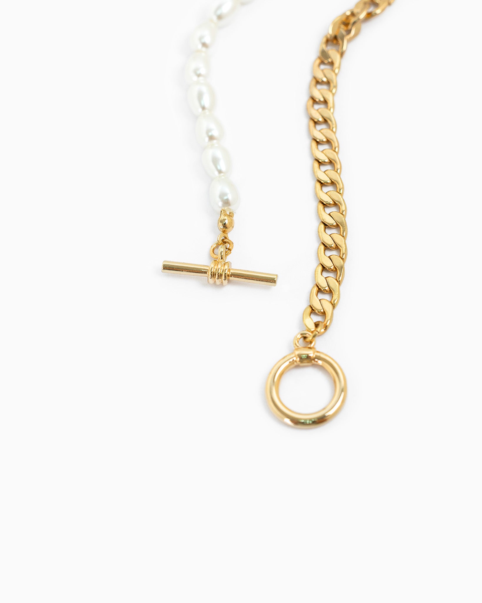 Pearl Chain Mix Toggle Bracelet