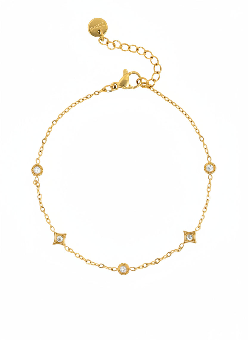 Stainless Mini Sparkle Minimal Station Bracelet