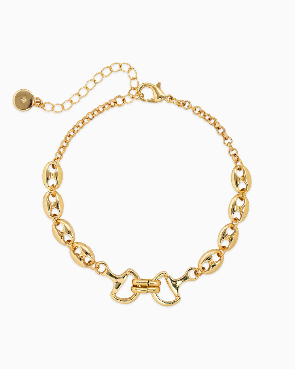 Double Horsebit Link Chain Bracelet