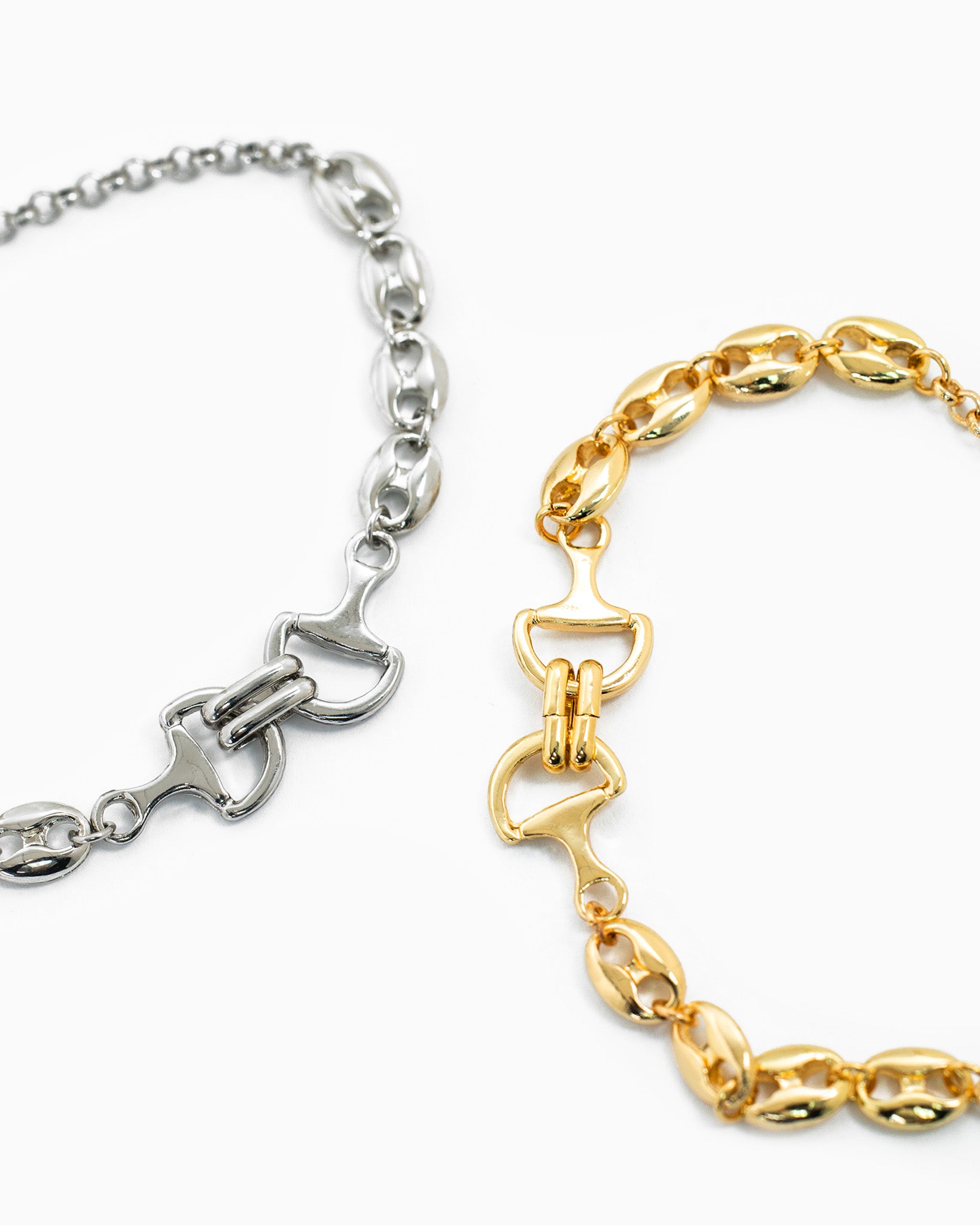 Double Horsebit Link Chain Bracelet-3