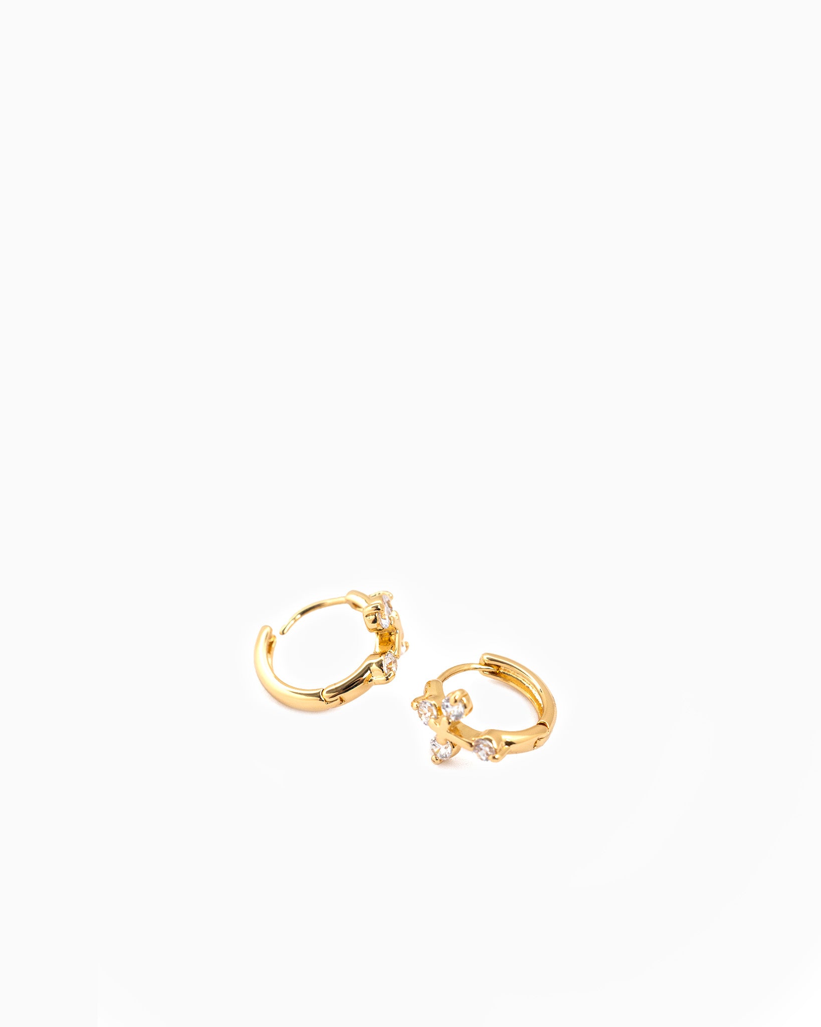 Cross Huggie Hoop Earrings
